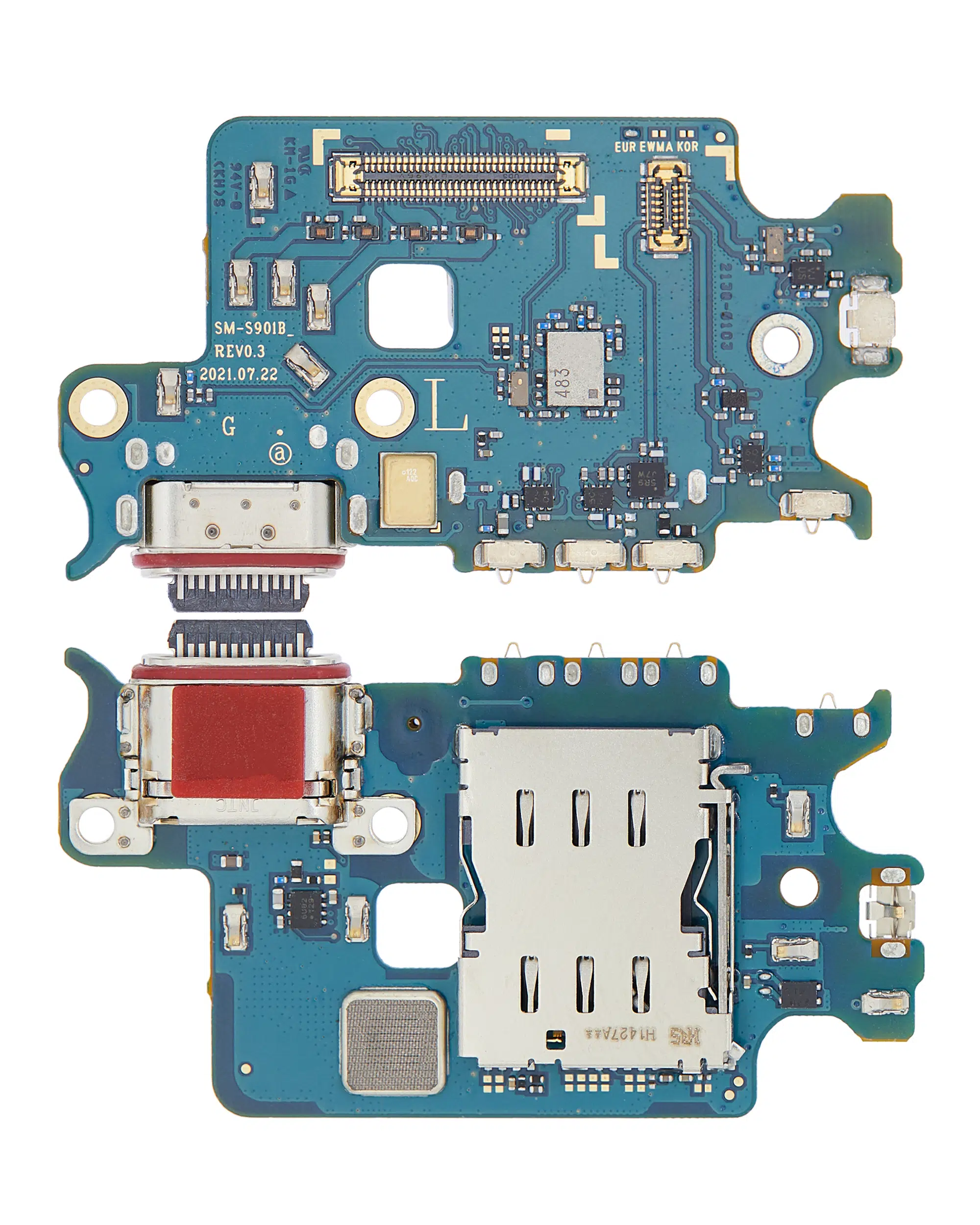 Samsung Galaxy S22 5G (S901B) (Uluslararası) İle Uyumlu Sim Kart Okuyuculu Şarj Portu Kartı (%100 Orijinal Ürün)
