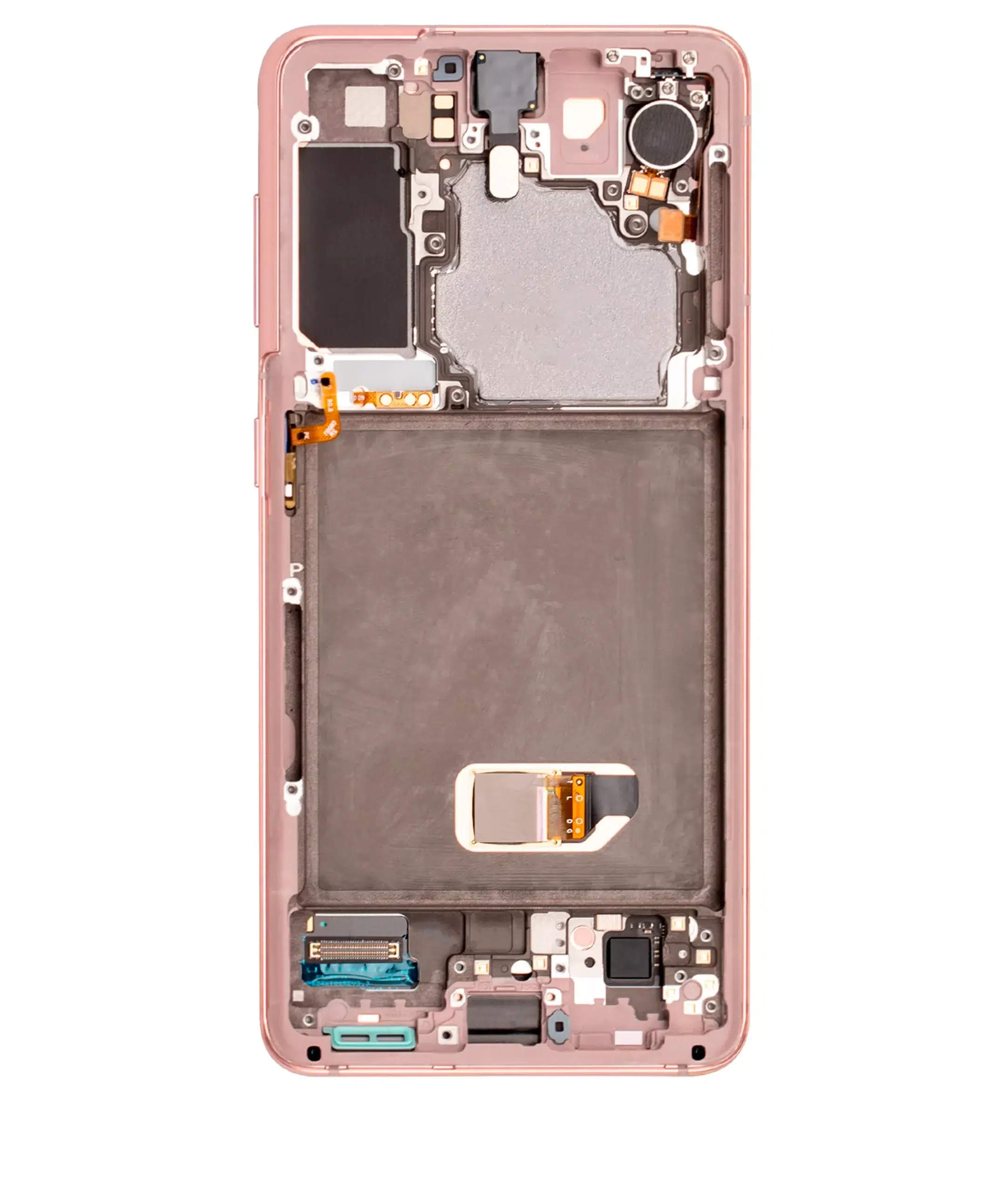 Samsung Galaxy S21 5G (Servis Paketi) (Phantom Pembe) İle Uyumlu Çerçeveli OLED Montajı 