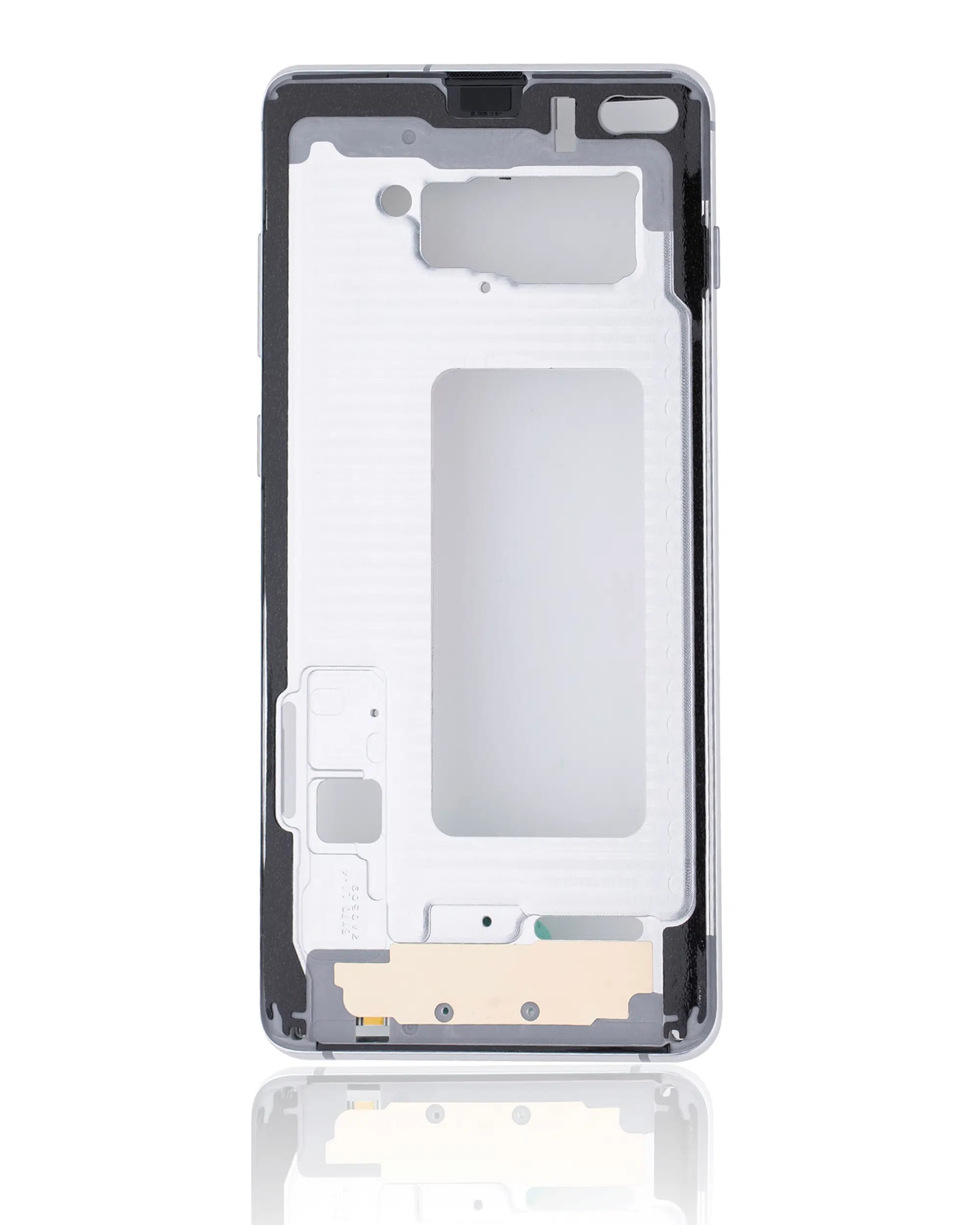 Samsung Galaxy S10 Plus ile Uyumlu Orta Çerçeve Muhafaza (Küçük Parçalarla) (Prizma Beyaz) 
