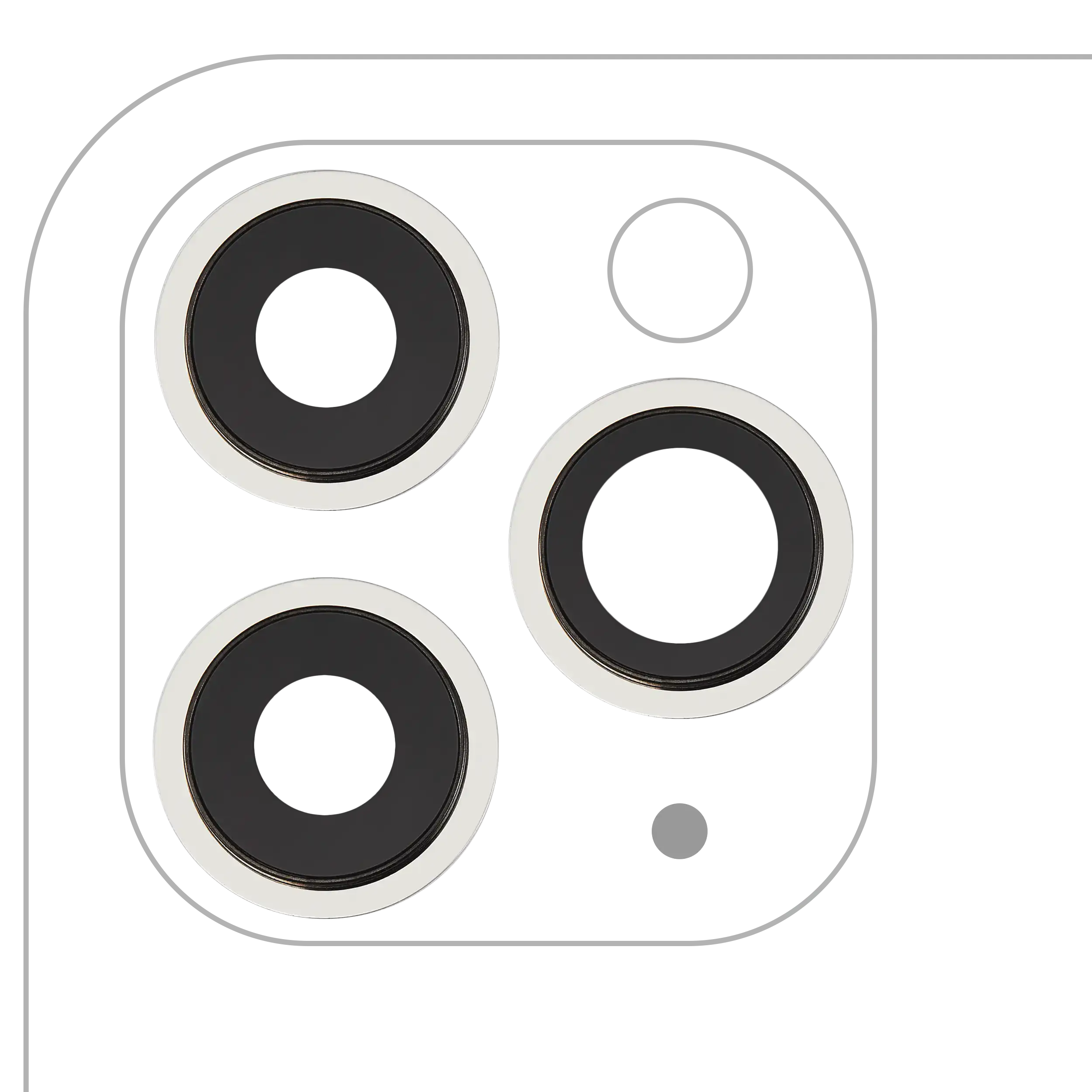 İphone 11 Pro Max Arka Kamera (Orijinal) Lensi ve Çerçevesiz (3 Parça Set)
