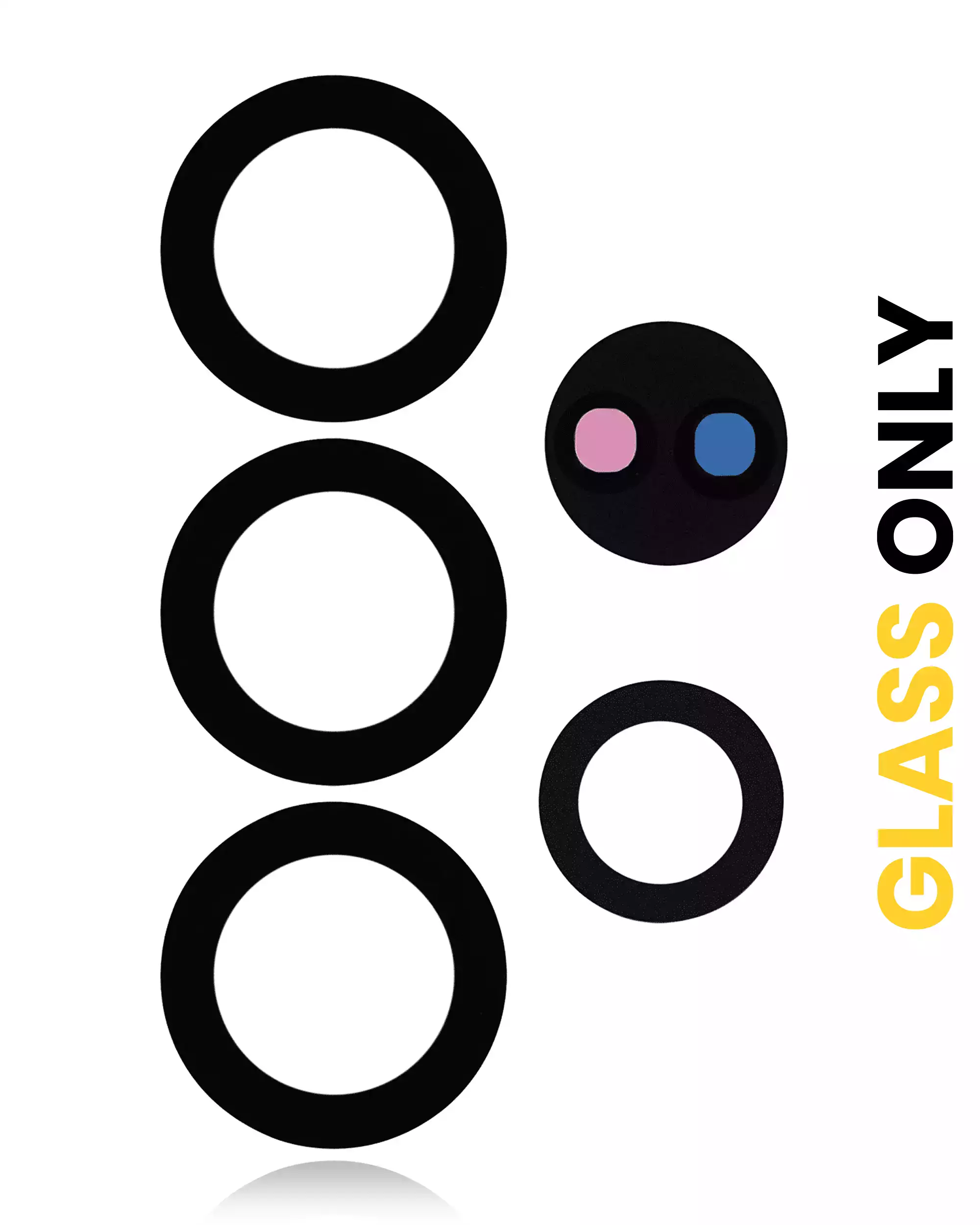 Arka Kamera (Orijinal) Lensi (Yalnızca Cam) Yapışkanlı Uyumlu Samsung Galaxy S23 Ultra 5G (Siyah)