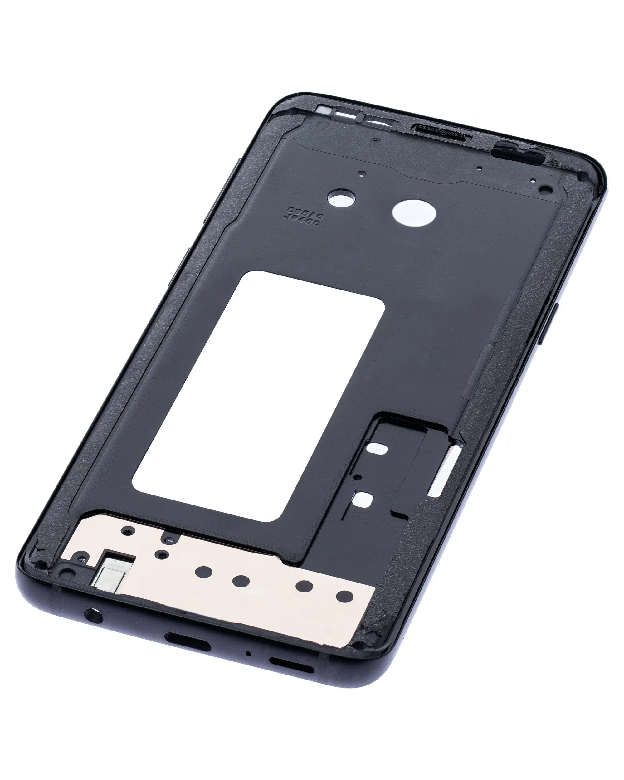 Samsung Galaxy S9 ile Uyumlu Orta Çerçeve Muhafaza (Küçük Parçalarla) (Gece ​​Yarısı Siyah Çerçeve) 