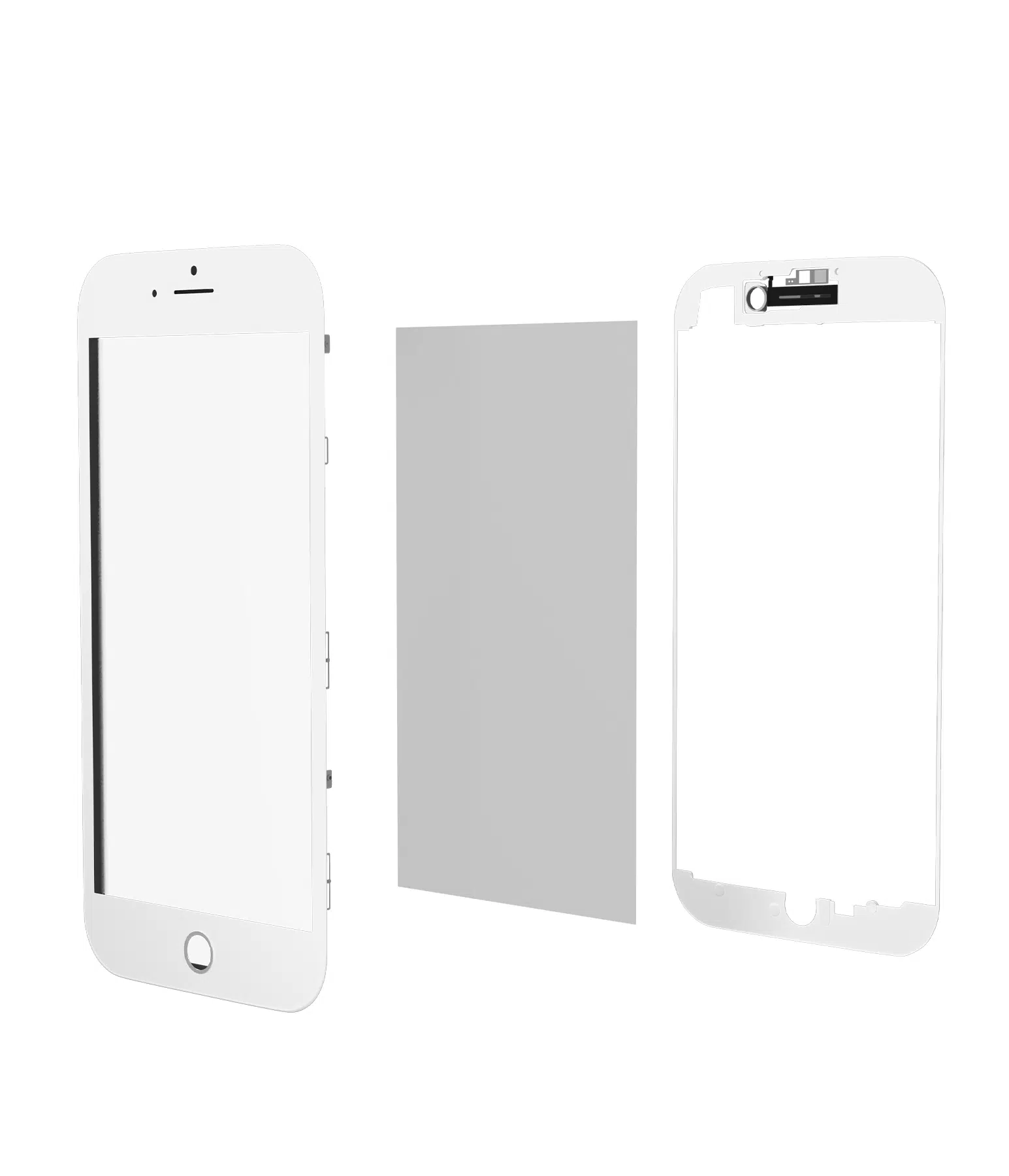 Çerçeveli Cam ve OCA Önceden Takılmış İphone 8 Plus ile Uyumlu (Beyaz) (Premium / 3'ü 1 Arada) (2 Paket...