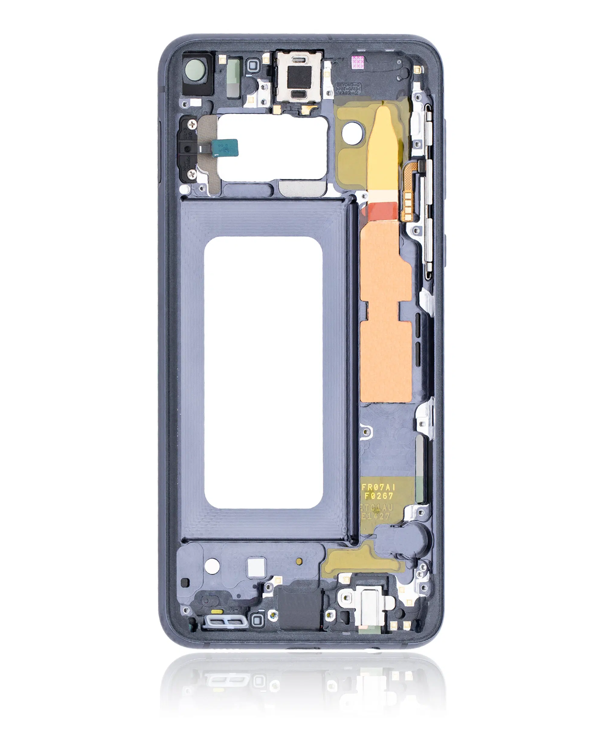 Samsung Galaxy S10E ile Uyumlu Orta Çerçeve Muhafaza (Küçük Parçalarla) (Prizma Siyah) 