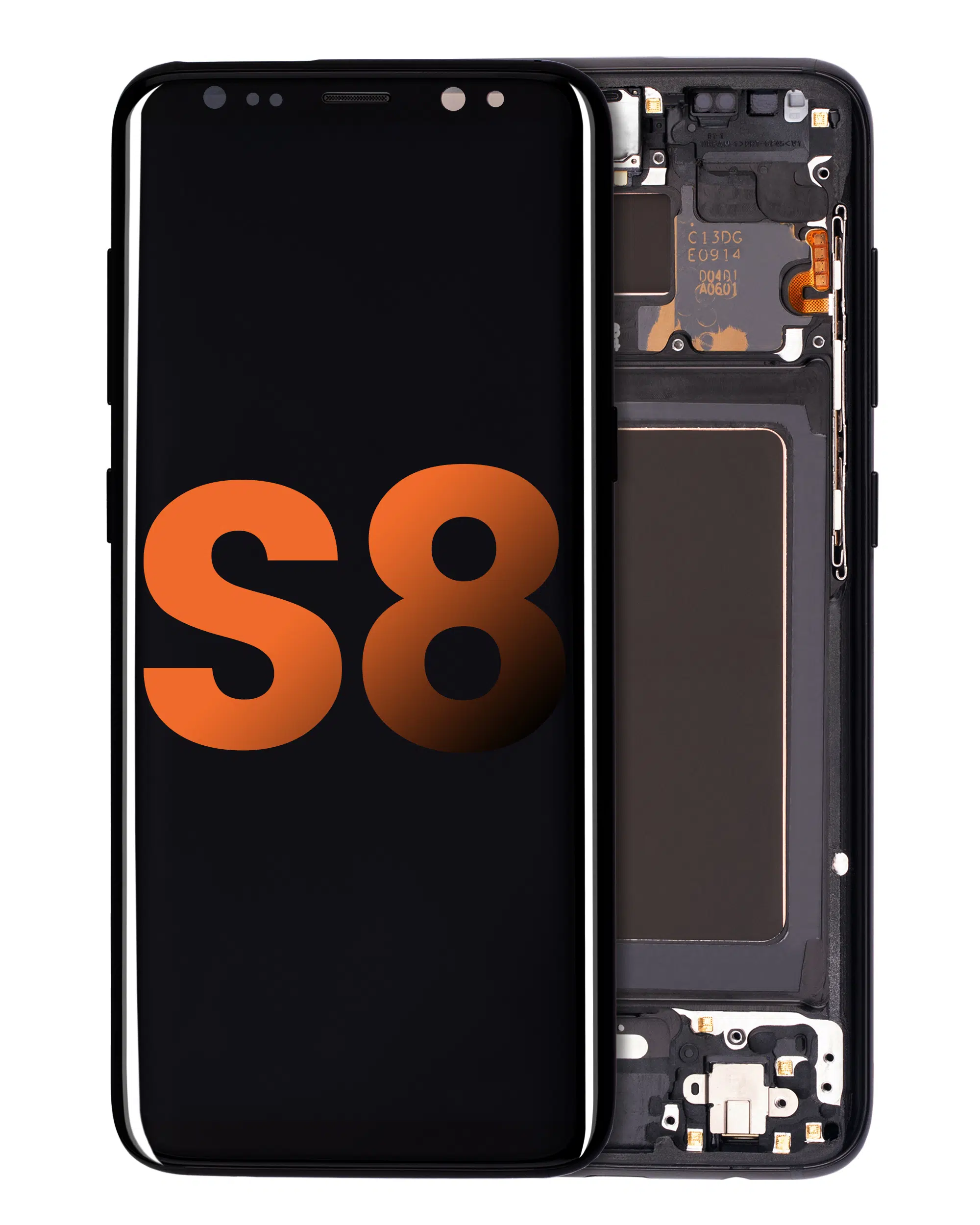 Samsung Galaxy S8 ile Uyumlu Çerçeveli OLED Ekranı(Leke: D Sınıfı) (Gece ​​Yarısı Siyahı) 
