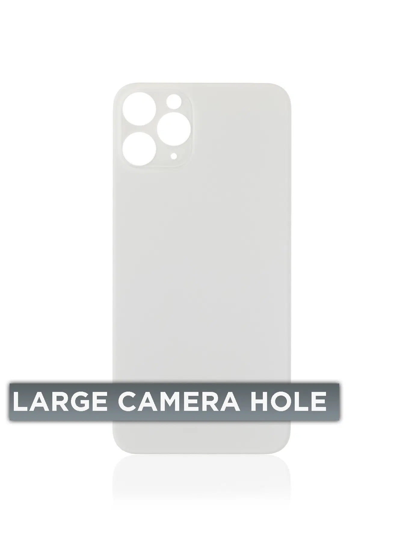 İphone 11 Pro İle Uyumlu Arka Cam Beyaz (Logolu / Büyük Kamera Deliği)
