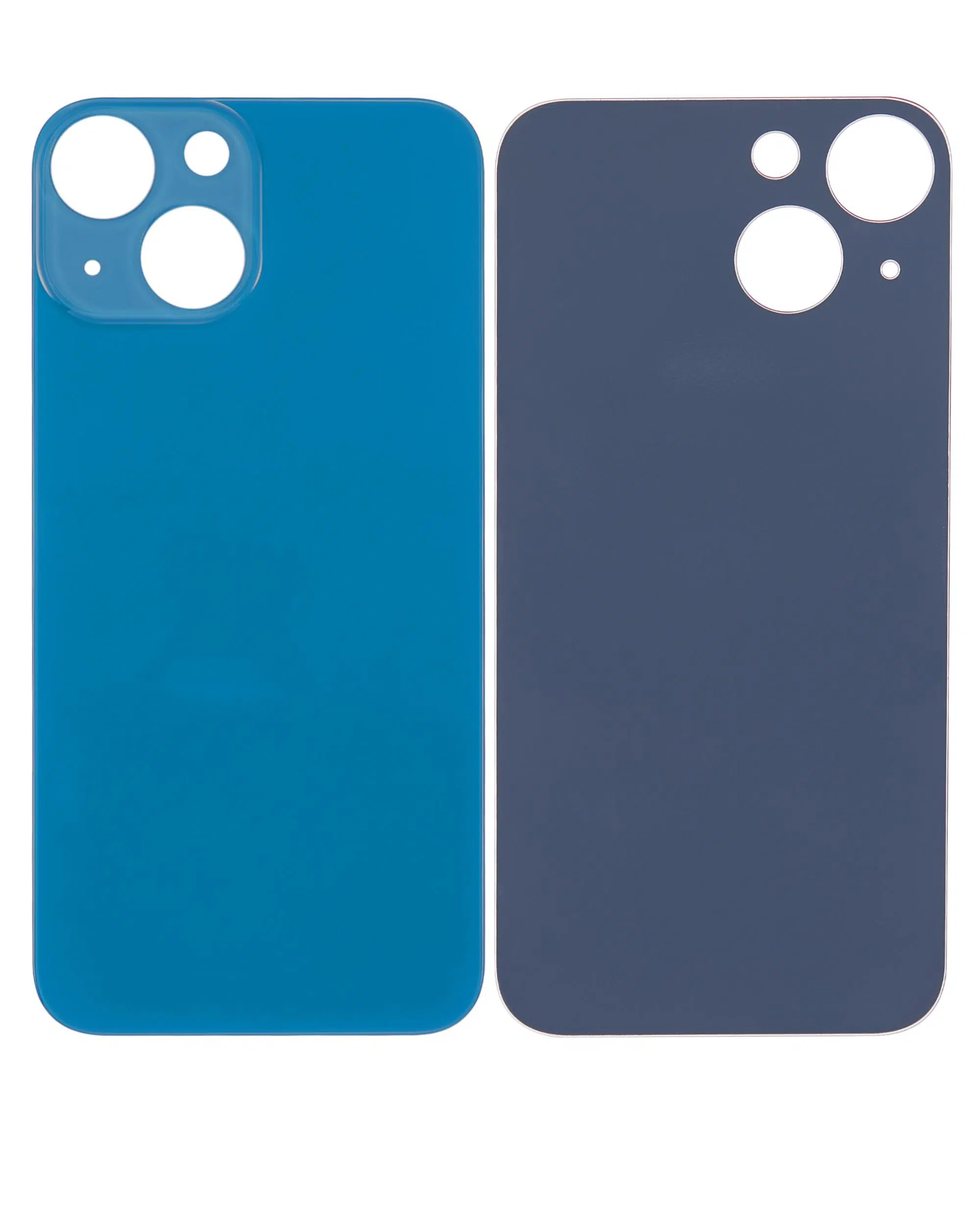 İphone 13 Mini İle Uyumlu Arka Cam Mavi (Logolu / Büyük Kamera Deliği)
