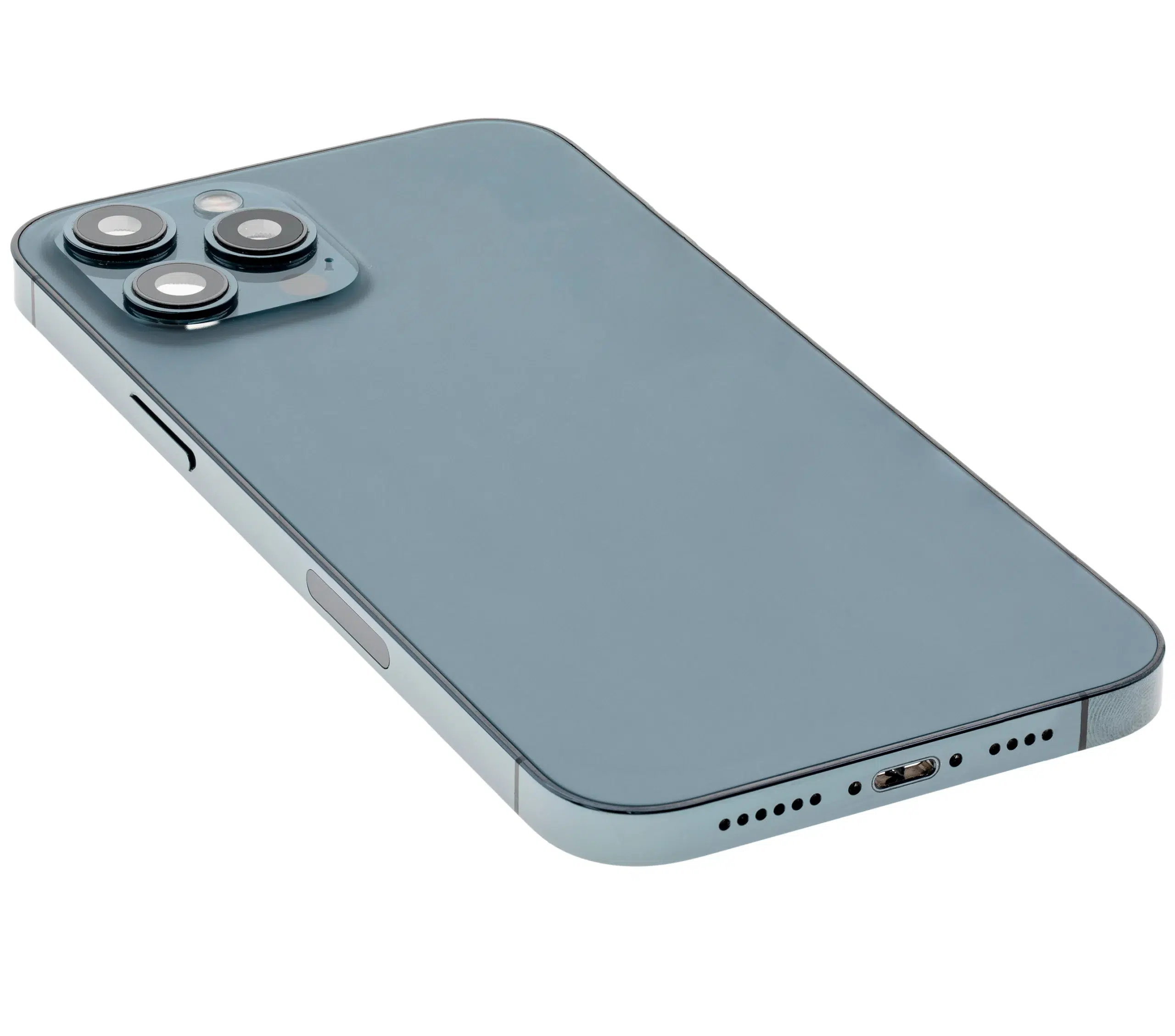 İphone 12 Pro Max İle Uyumlu Kasa Kapak Set Mavi İçi Boş (Logolu) 1/1 Kasa