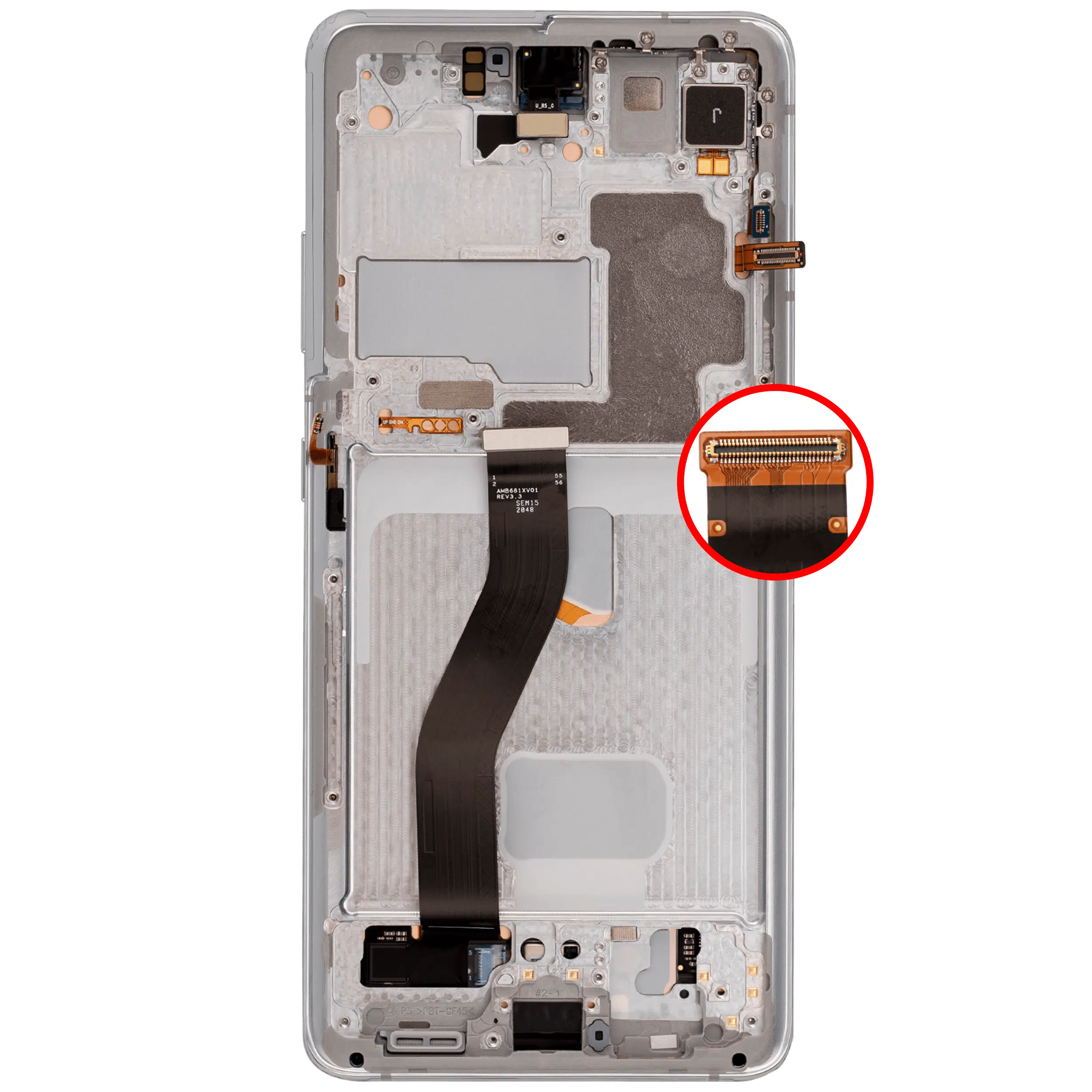 Samsung Galaxy S21 Ultra 5G (Phantom Silver) İle Uyumlu Çerçeveli OLED Montajı 