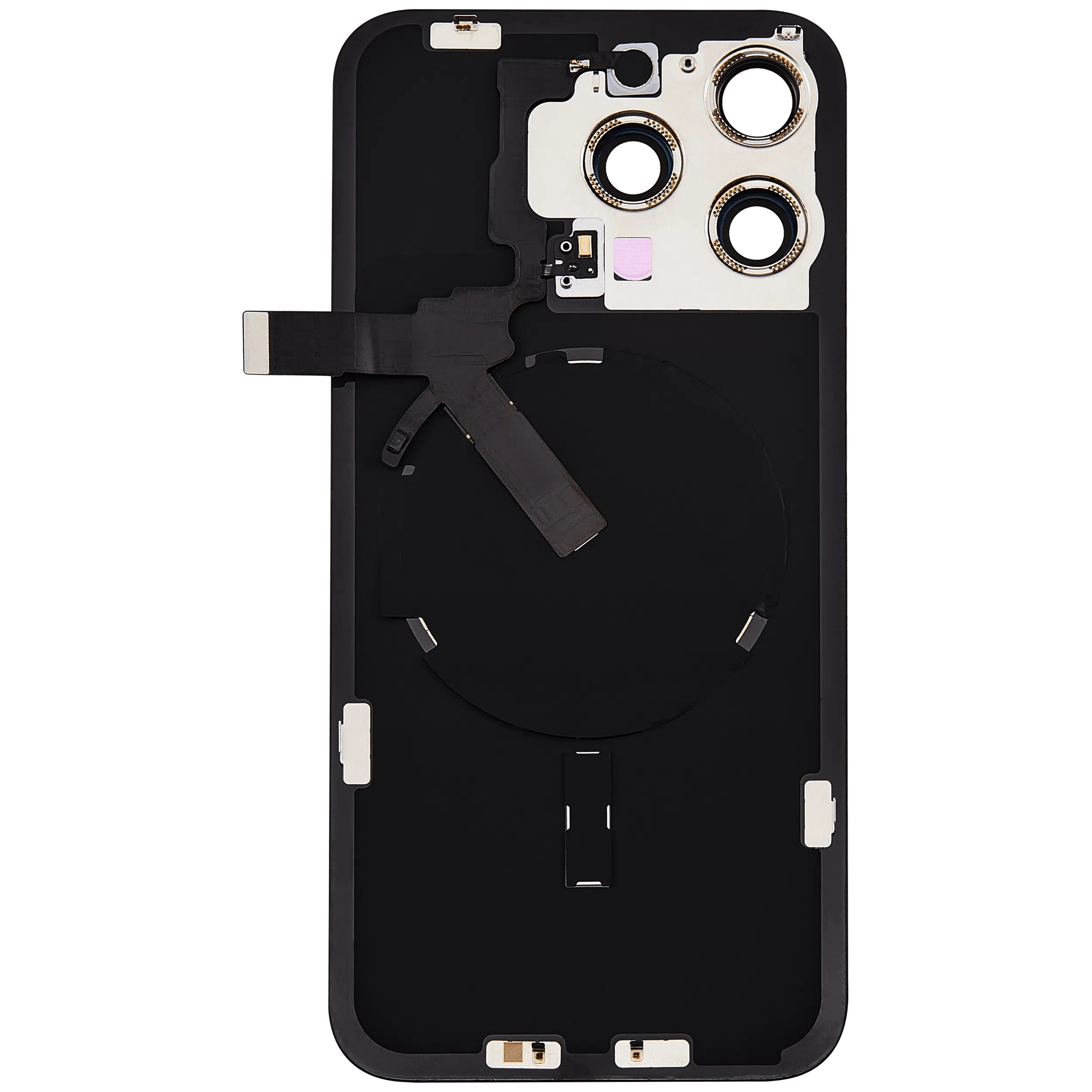 İphone 15 Pro Max İle Uyumlu Arka Cam Kapak Çelik Plakalı Kablosuz NFC Şarjlı MagSafe Mıknatıslı