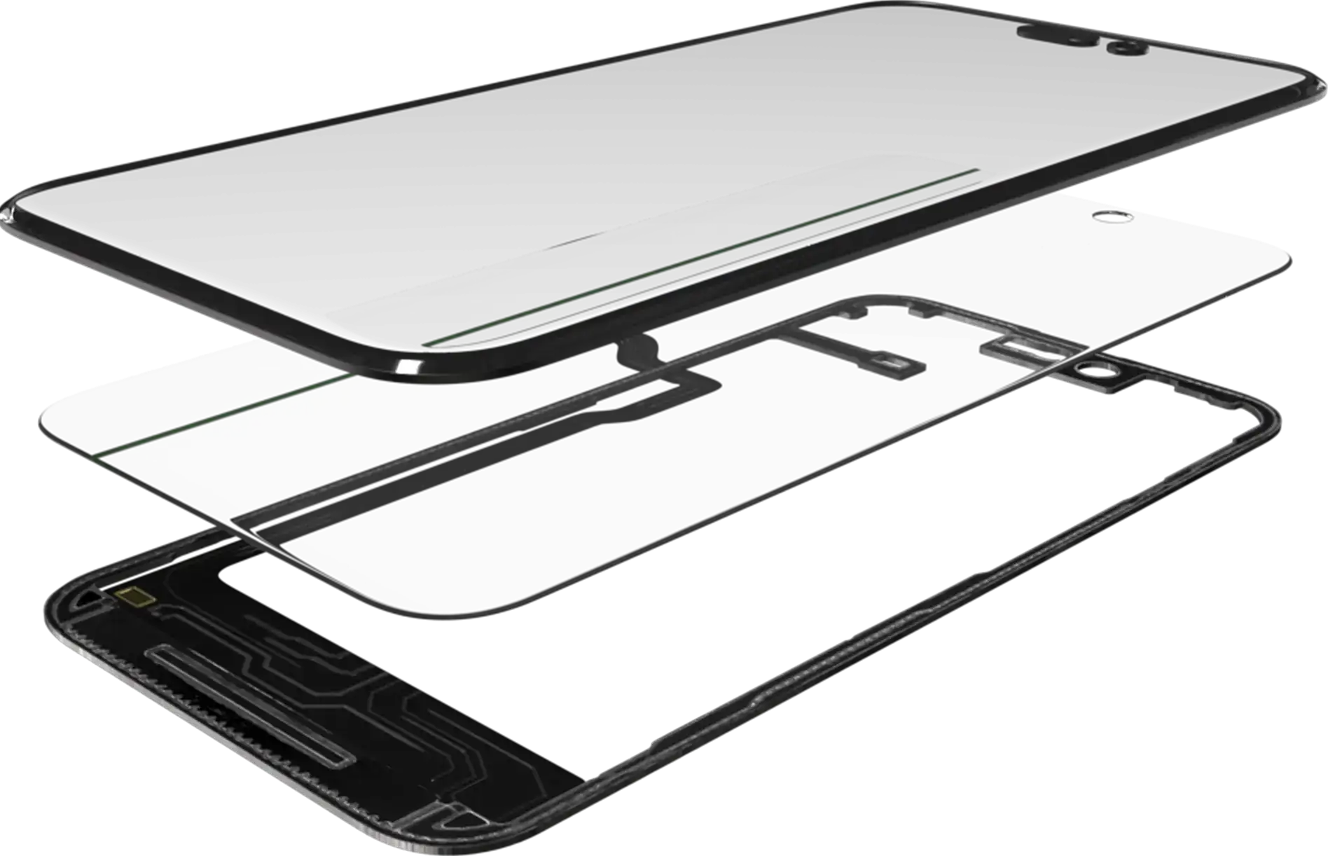 3'ü 1 arada (OCA Önceden Yüklenmiş Cam + Çerçeve) İphone 15 Pro Max (OCA Master) ile Uyumlu