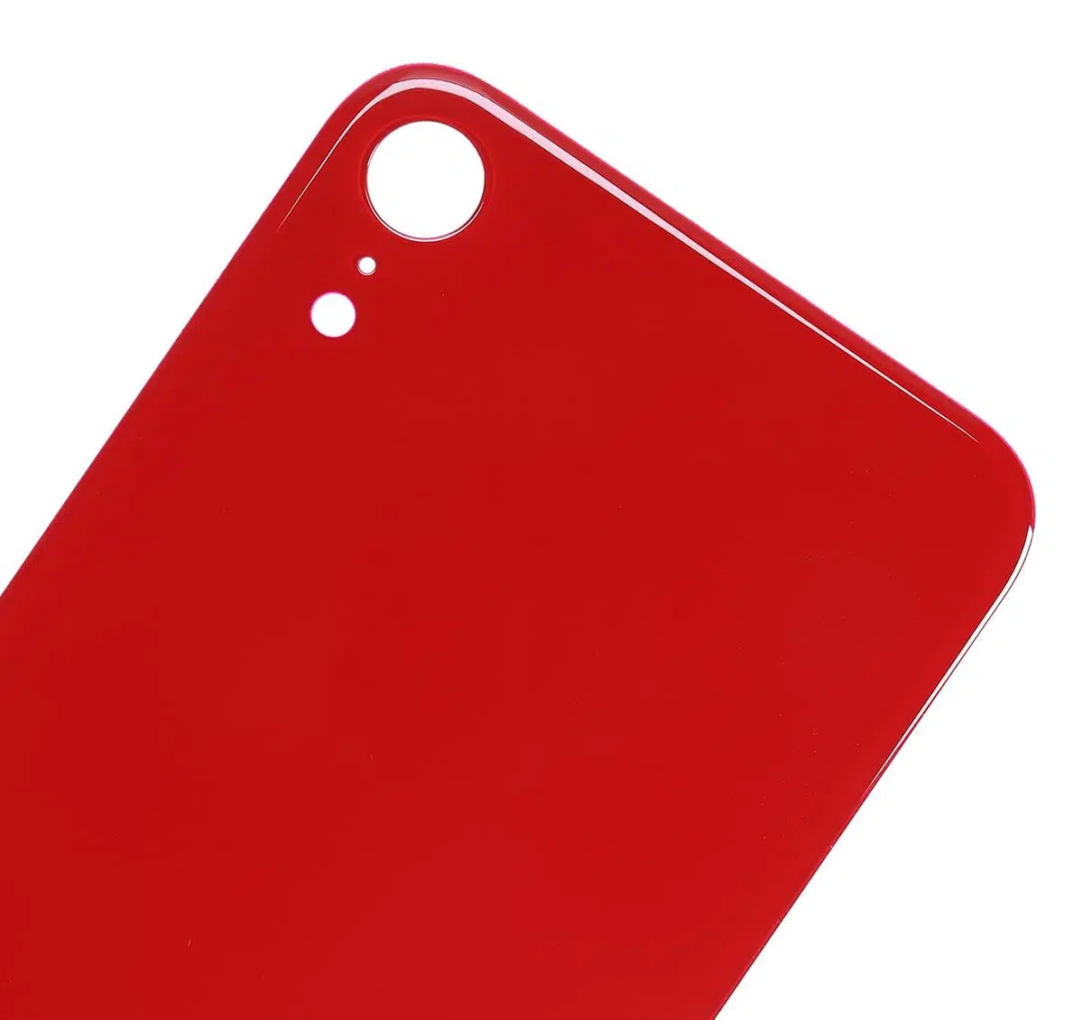 İphone XR İle Uyumlu Arka Cam Kırmızı (Logolu / Büyük Kamera Deliği)