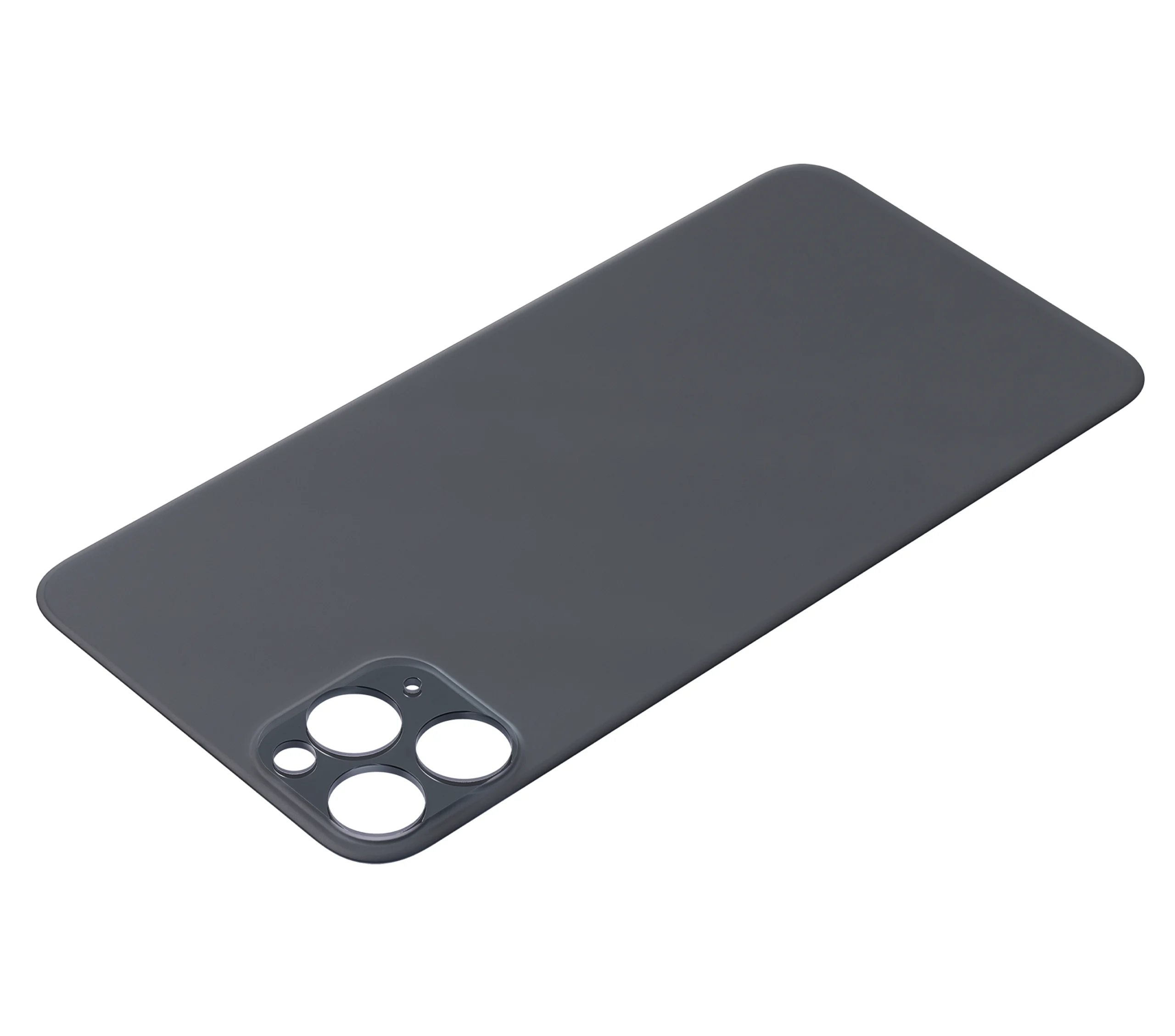 İphone 11 Pro Max İle Uyumlu Arka Cam Siyah (Logolu / Büyük Kamera Deliği)
