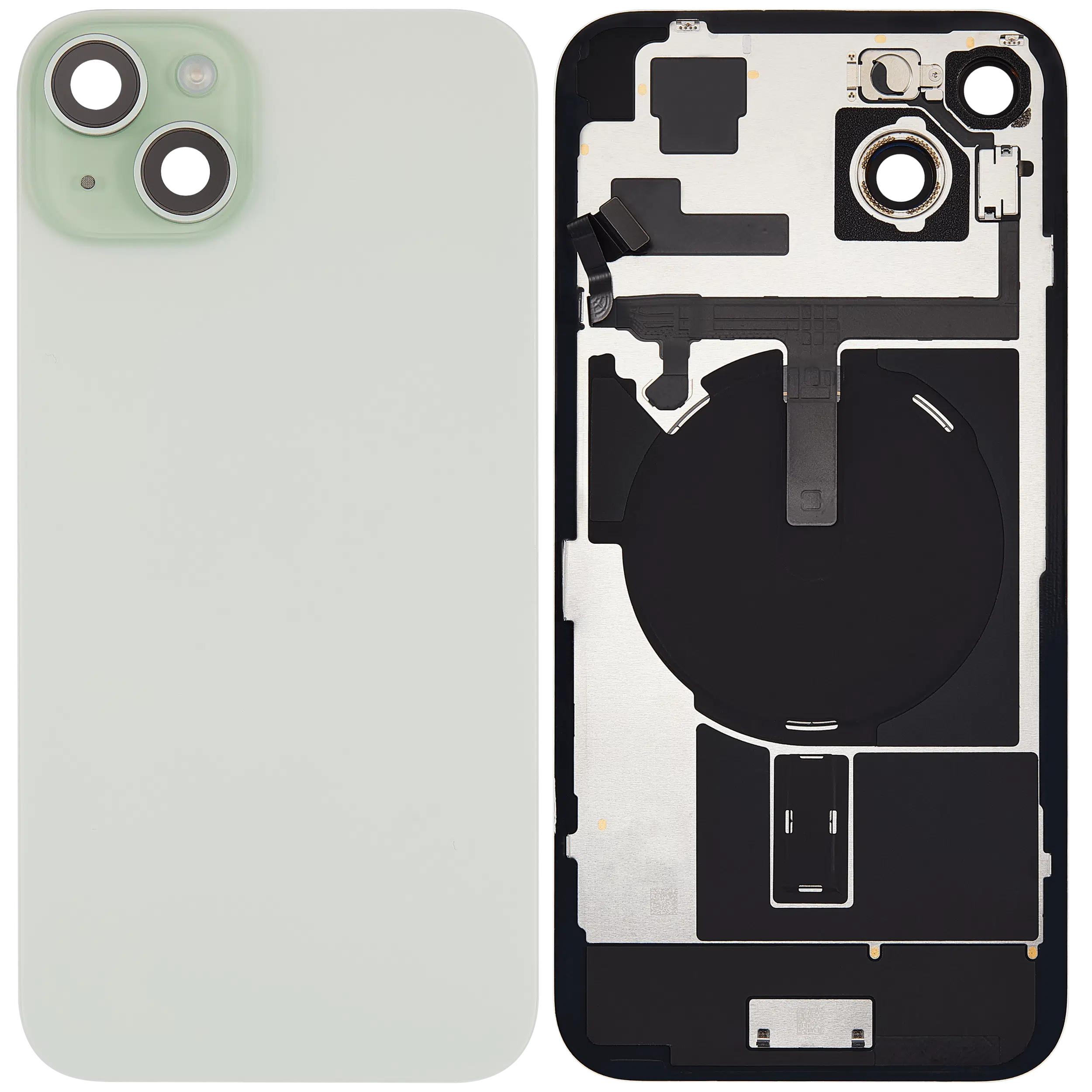 İphone 15 Plus İle Uyumlu Arka Cam Kapak Çelik Plakalı Kablosuz NFC Şarjlı MagSafe Mıknatıslı