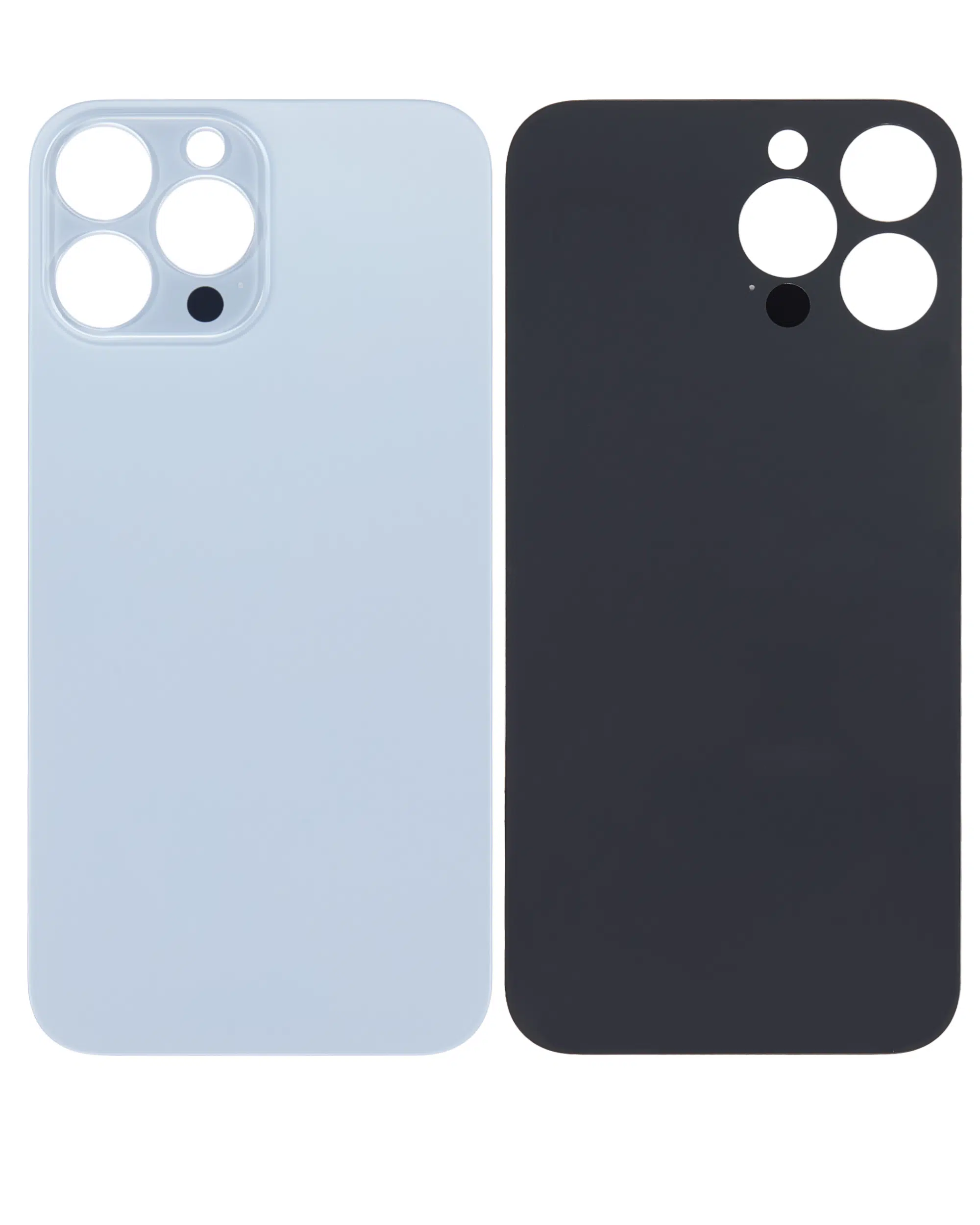 İphone 13 Pro İle Uyumlu Arka Cam Buz Mavisi (Logolu / Büyük Kamera Deliği)
