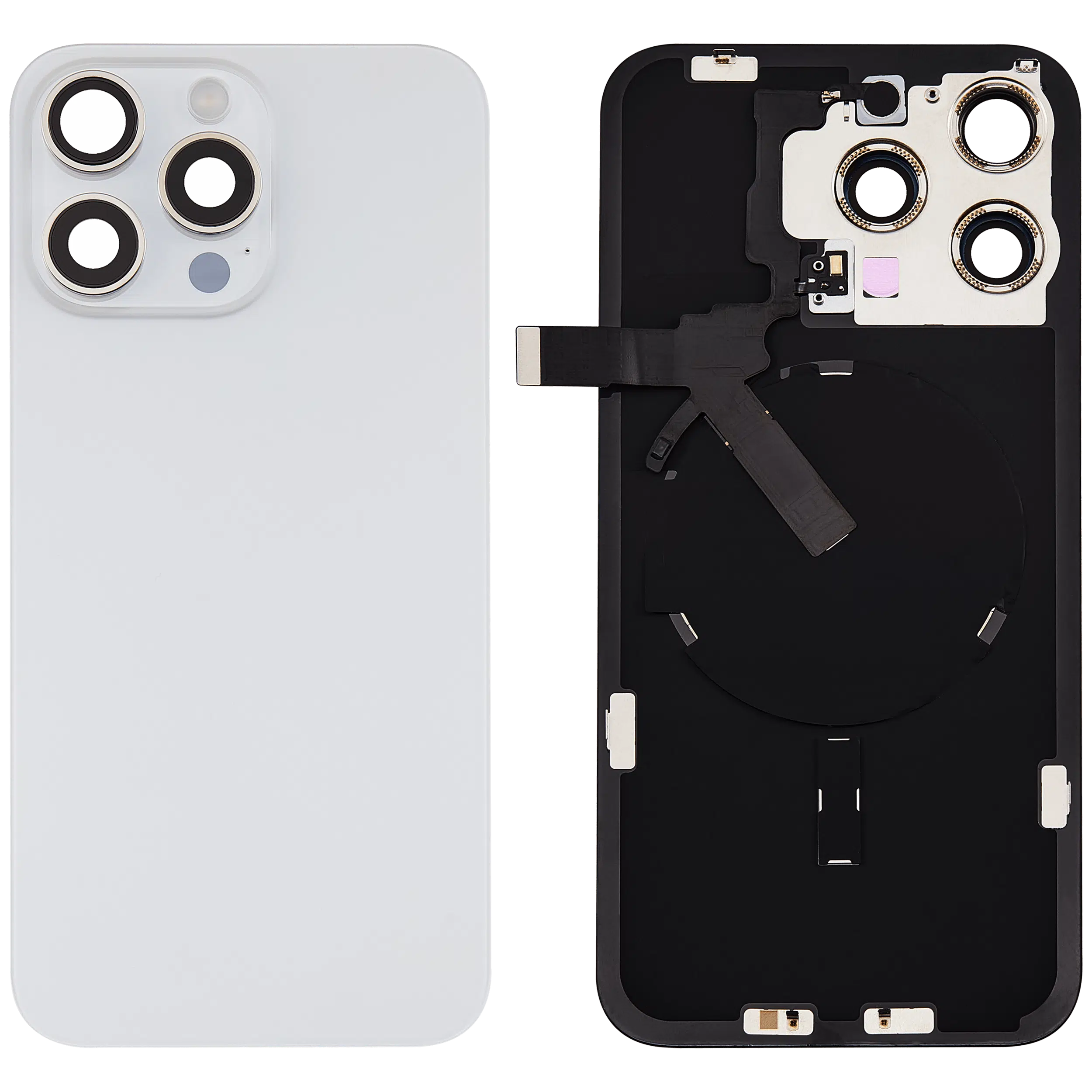 İphone 15 Pro Max İle Uyumlu Arka Cam Kapak Çelik Plakalı Kablosuz NFC Şarjlı MagSafe Mıknatıslı