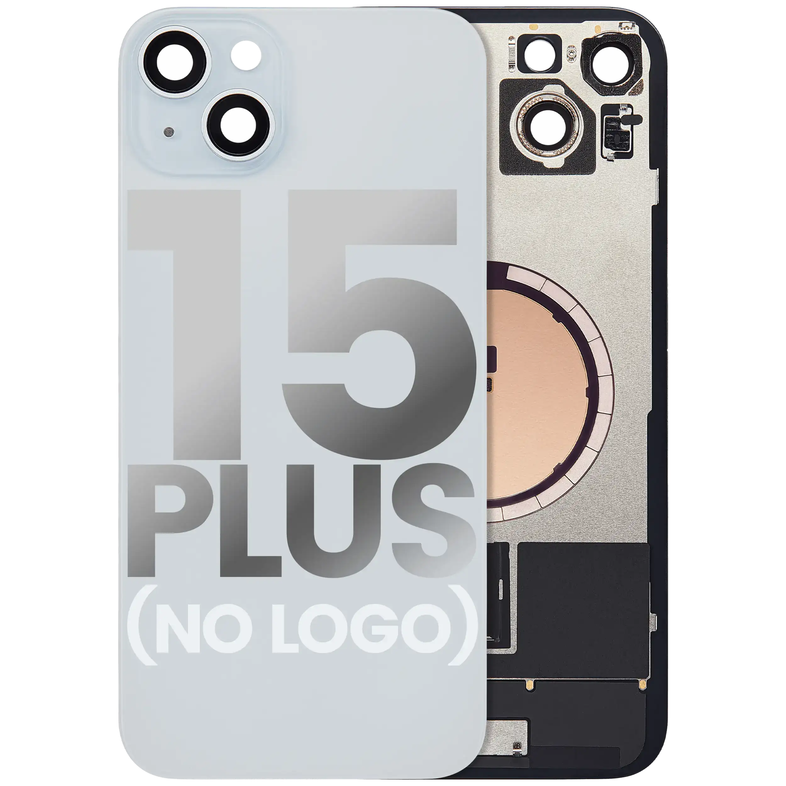 MagSafe Mıknatıslı Çelik Plakalı Arka Cam Önceden Takılmış İphone 15 Plus ile Uyumlu (Logo Yok...