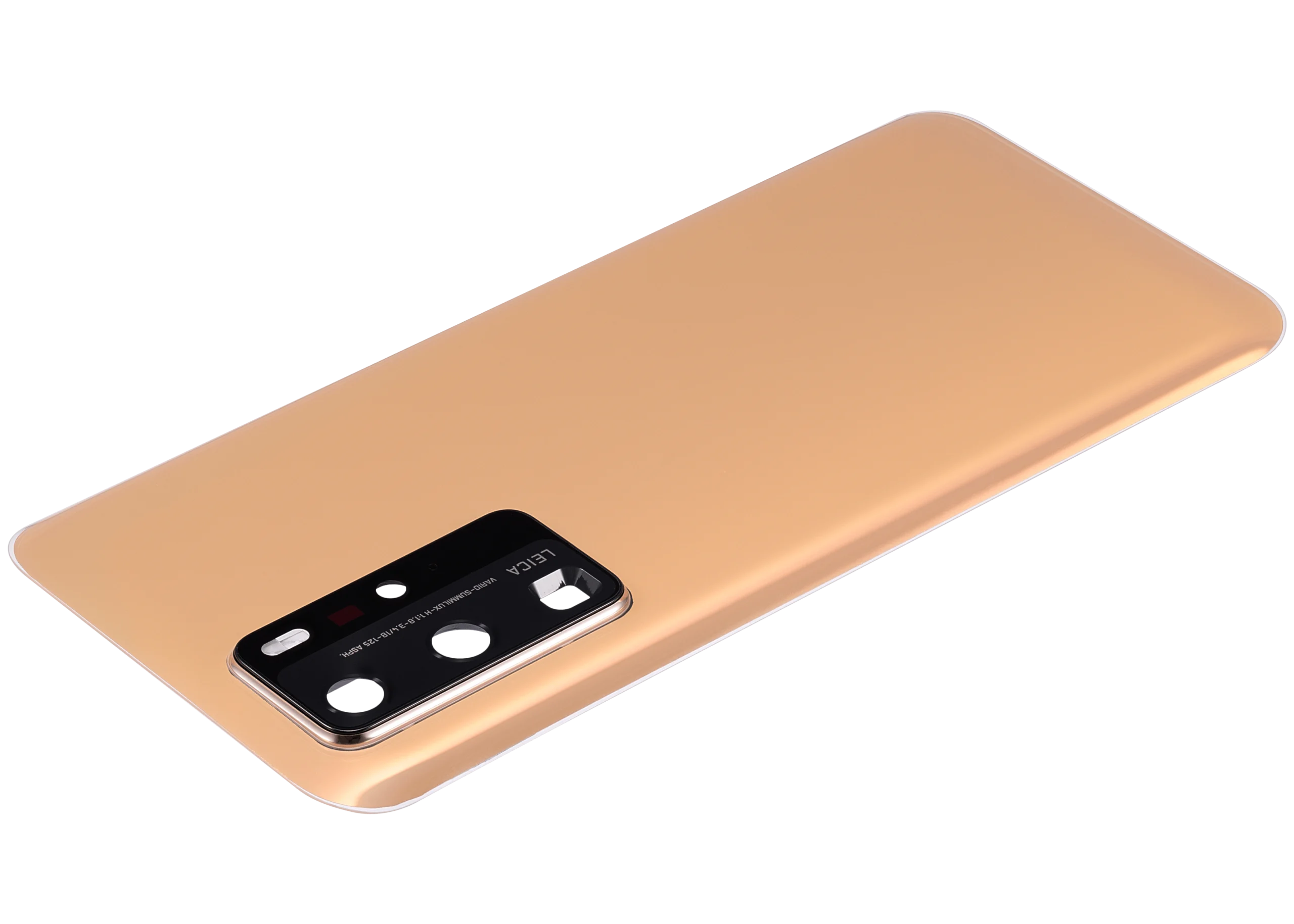 Huawei P40 Pro İle Uyumlu Kamera Lensli Arka Kapak Camı (Allık Altın)