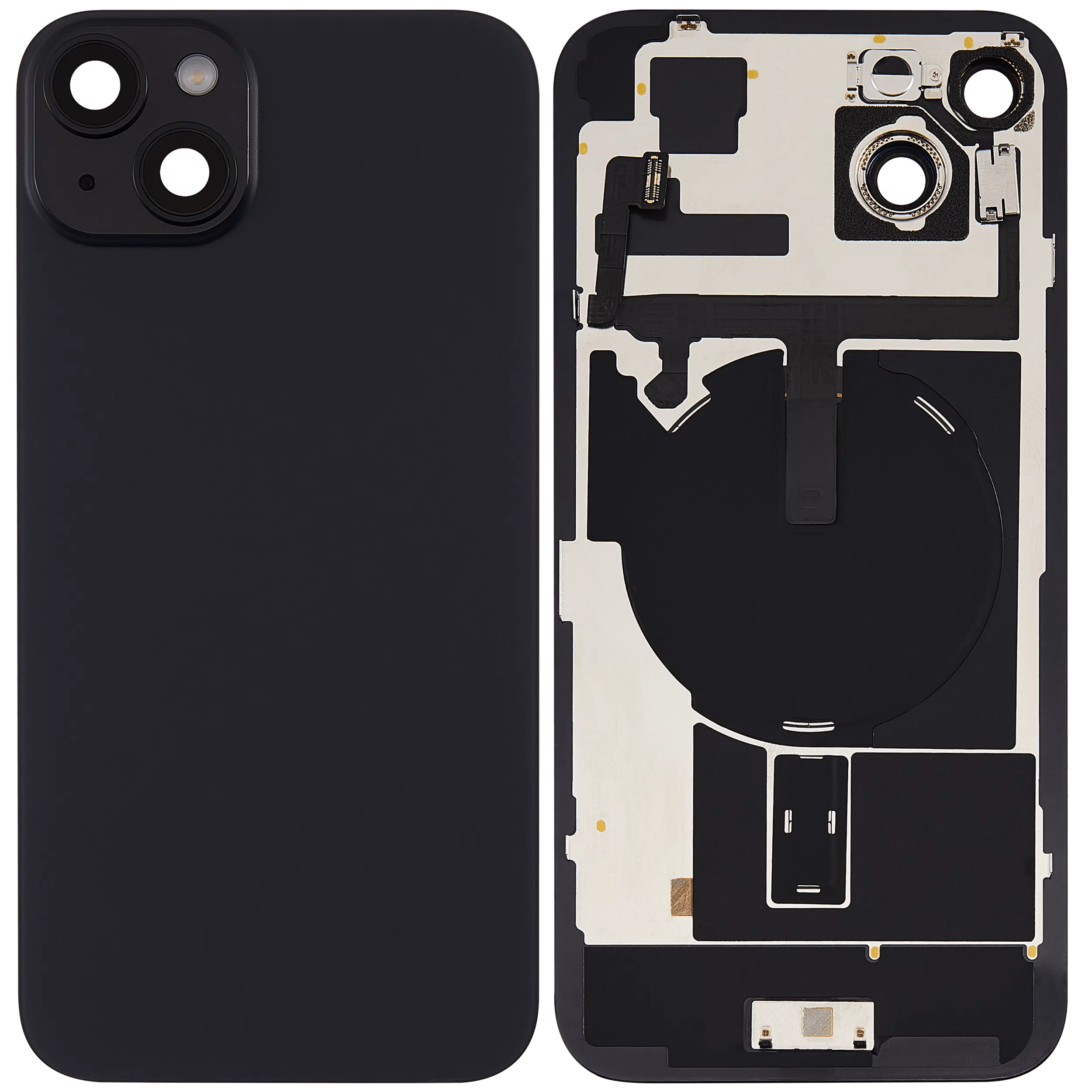 İphone 15 Plus İle Uyumlu Arka Cam Kapak Çelik Plakalı Kablosuz NFC Şarjlı MagSafe Mıknatıslı