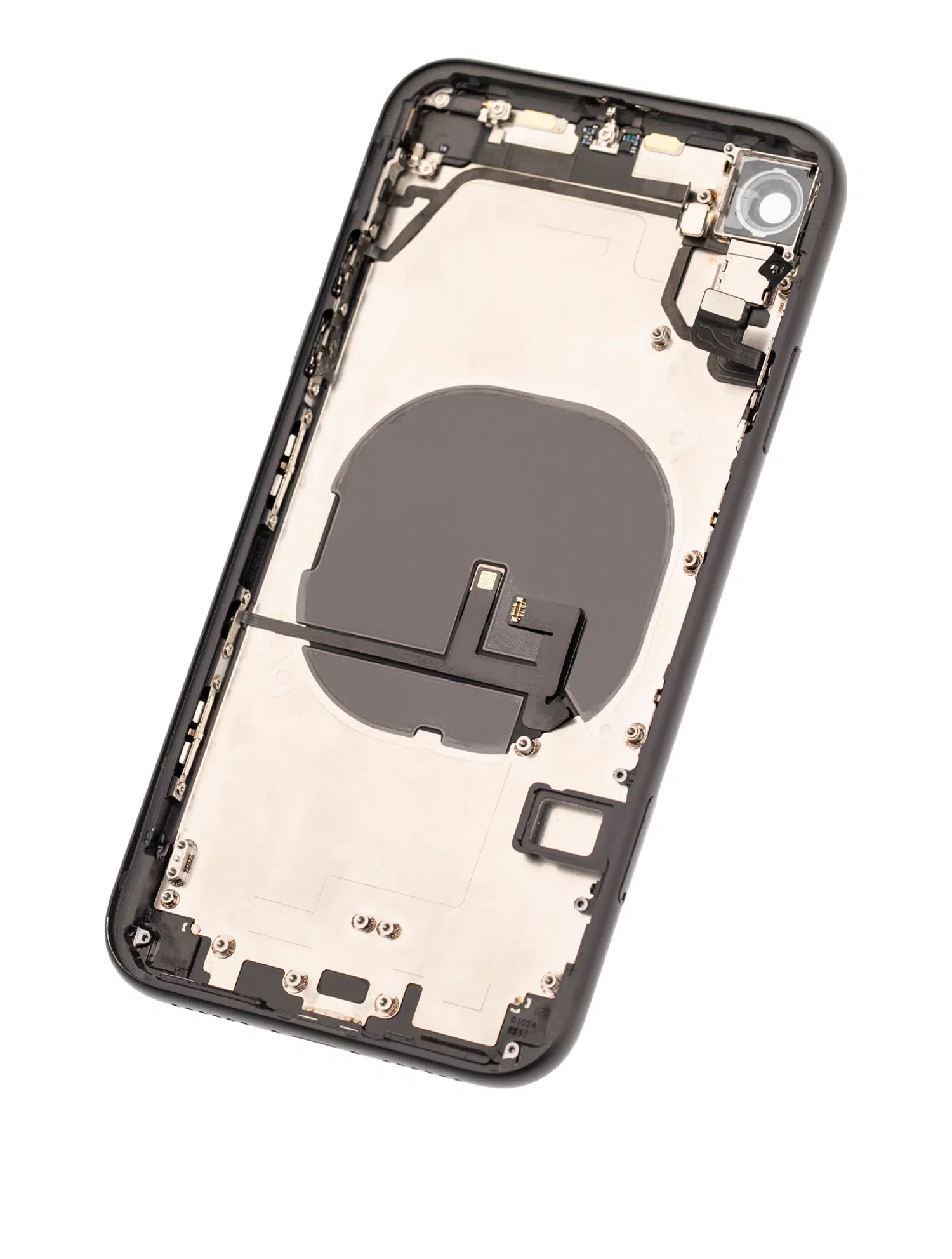 İphone XR İle Uyumlu Kasa Kapak Set Siyah İçi Boş (Logolu) 1/1 Kasa