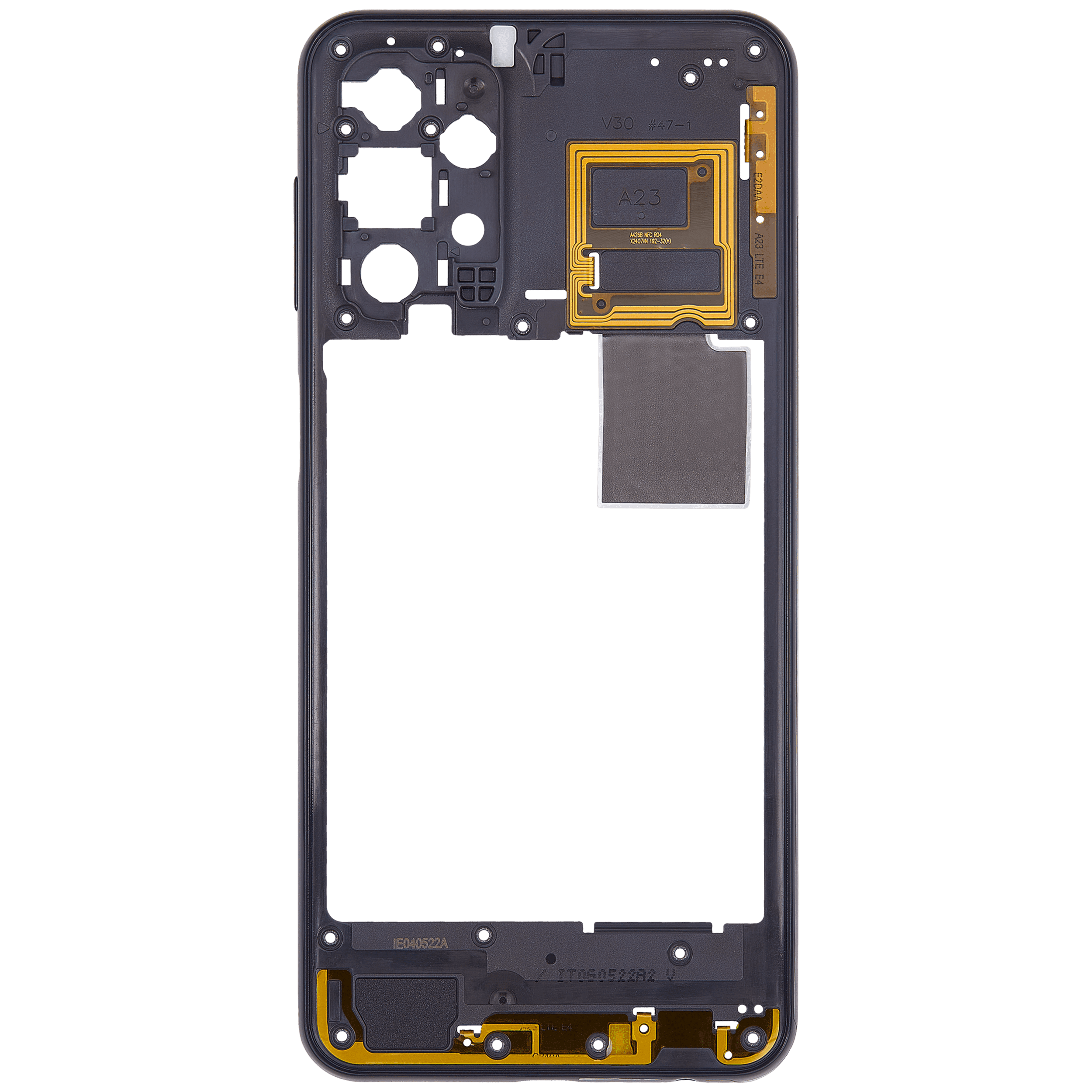 Samsung Galaxy A23 (A235 / 2022) (Siyah) ile Uyumlu Orta Çerçeve Muhafaza 