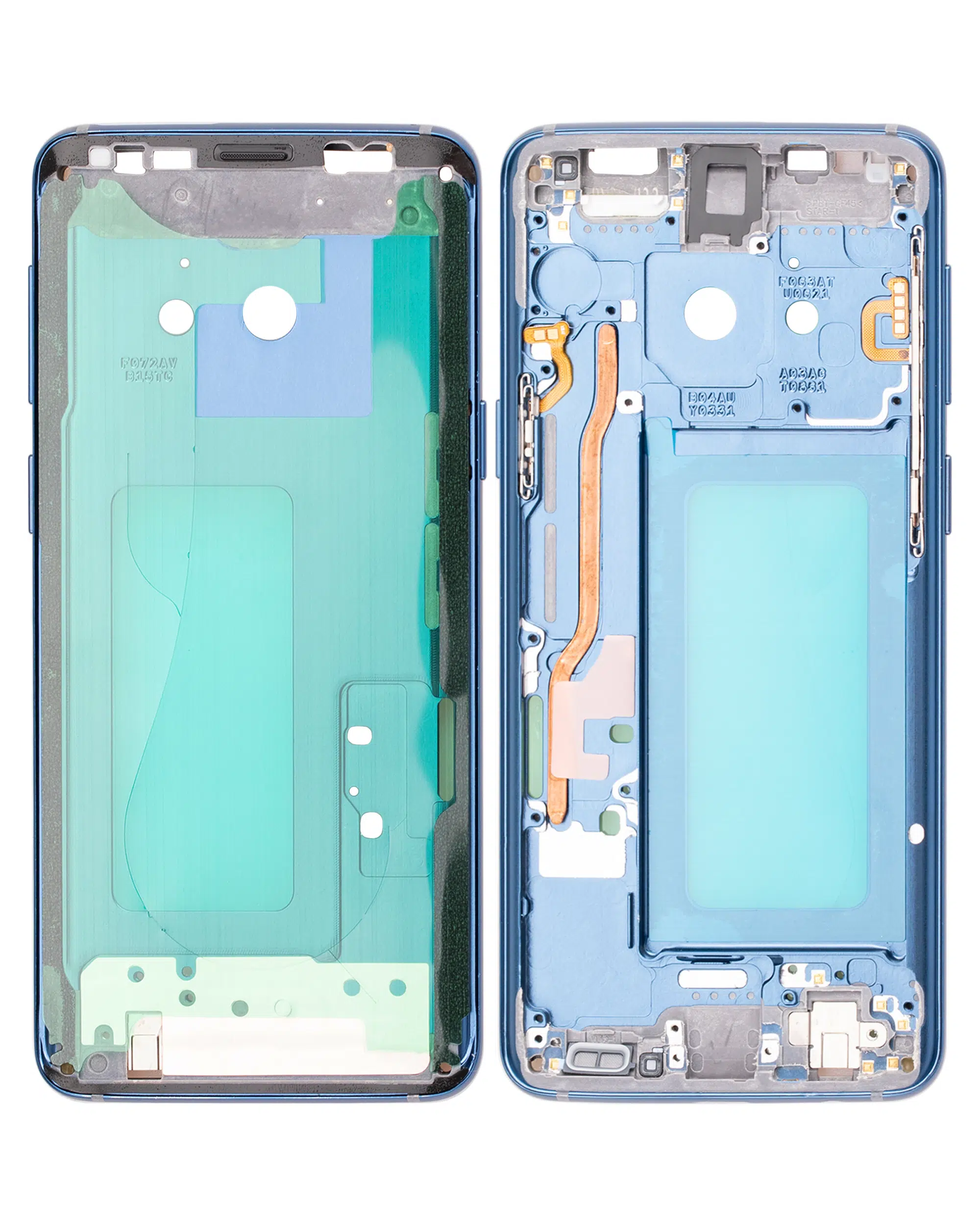 Samsung Galaxy S9 ile Uyumlu Orta Çerçeve Muhafaza (Küçük Parçalarla) (Mercan Mavisi Çerçeve) 