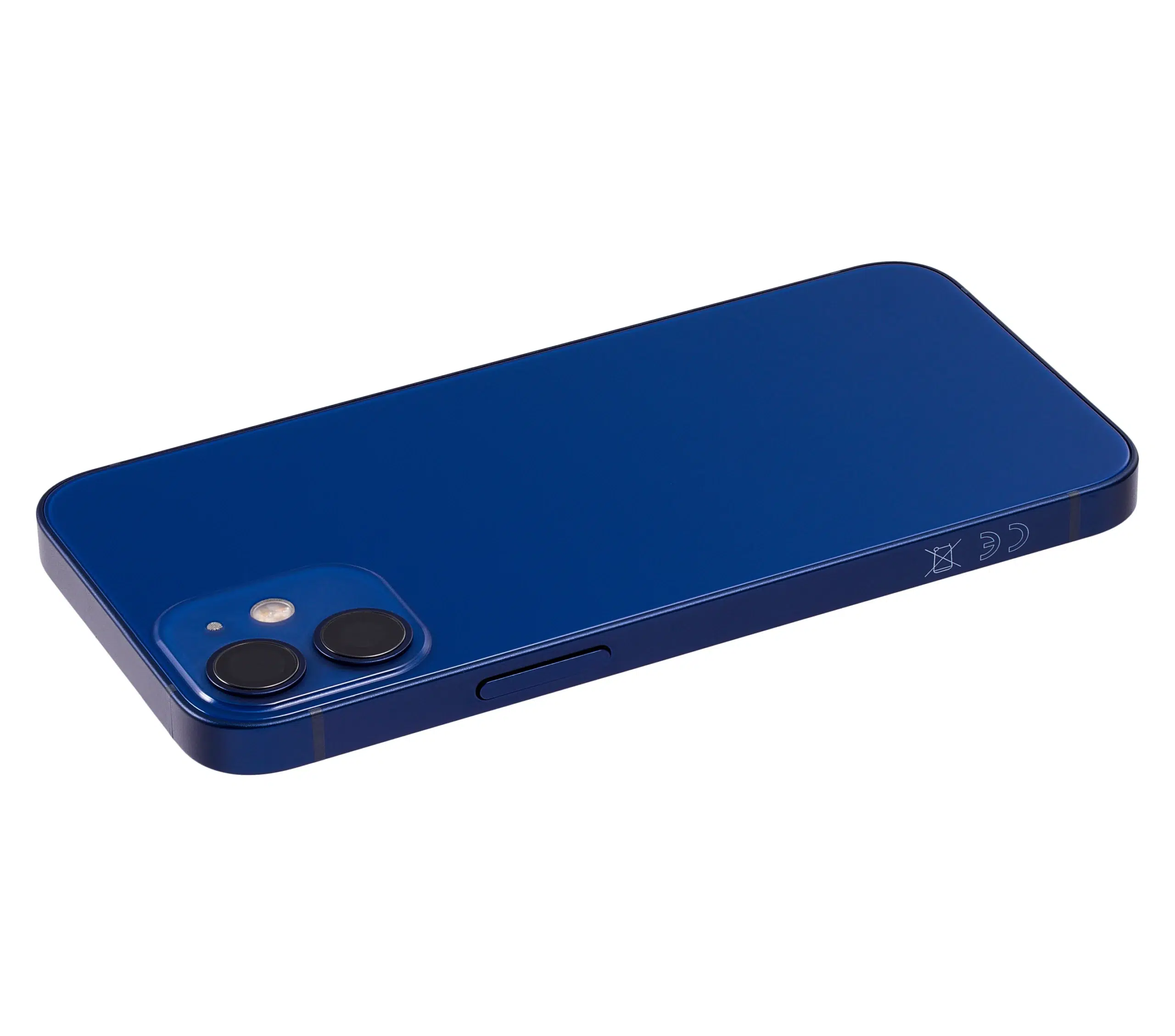 İphone 12 Mini İle Uyumlu Kasa Kapak Set Mavi İçi Boş (Logolu) 1/1 Kasa
