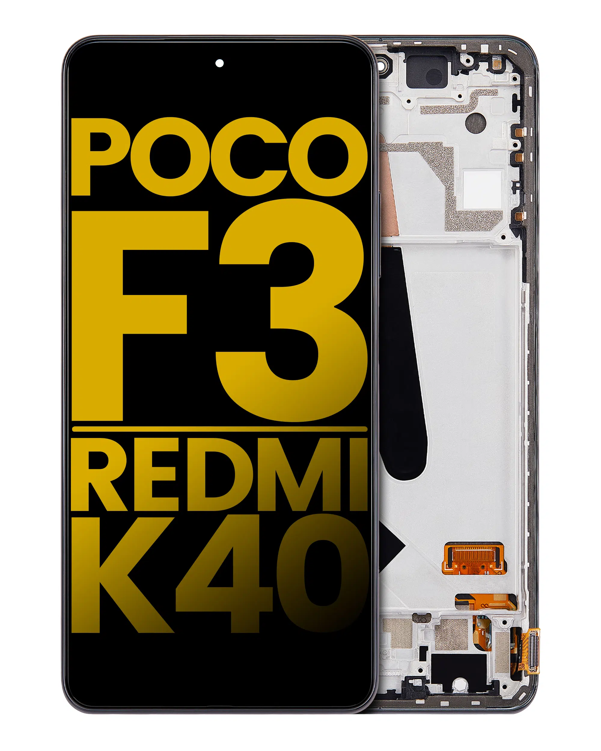 Xiaomi Redmi K40 İle Uyumlu Çerçeveli Ekran Dokunmatik (%100 Orijinal Ürün) (Gece ​​Siyahı)