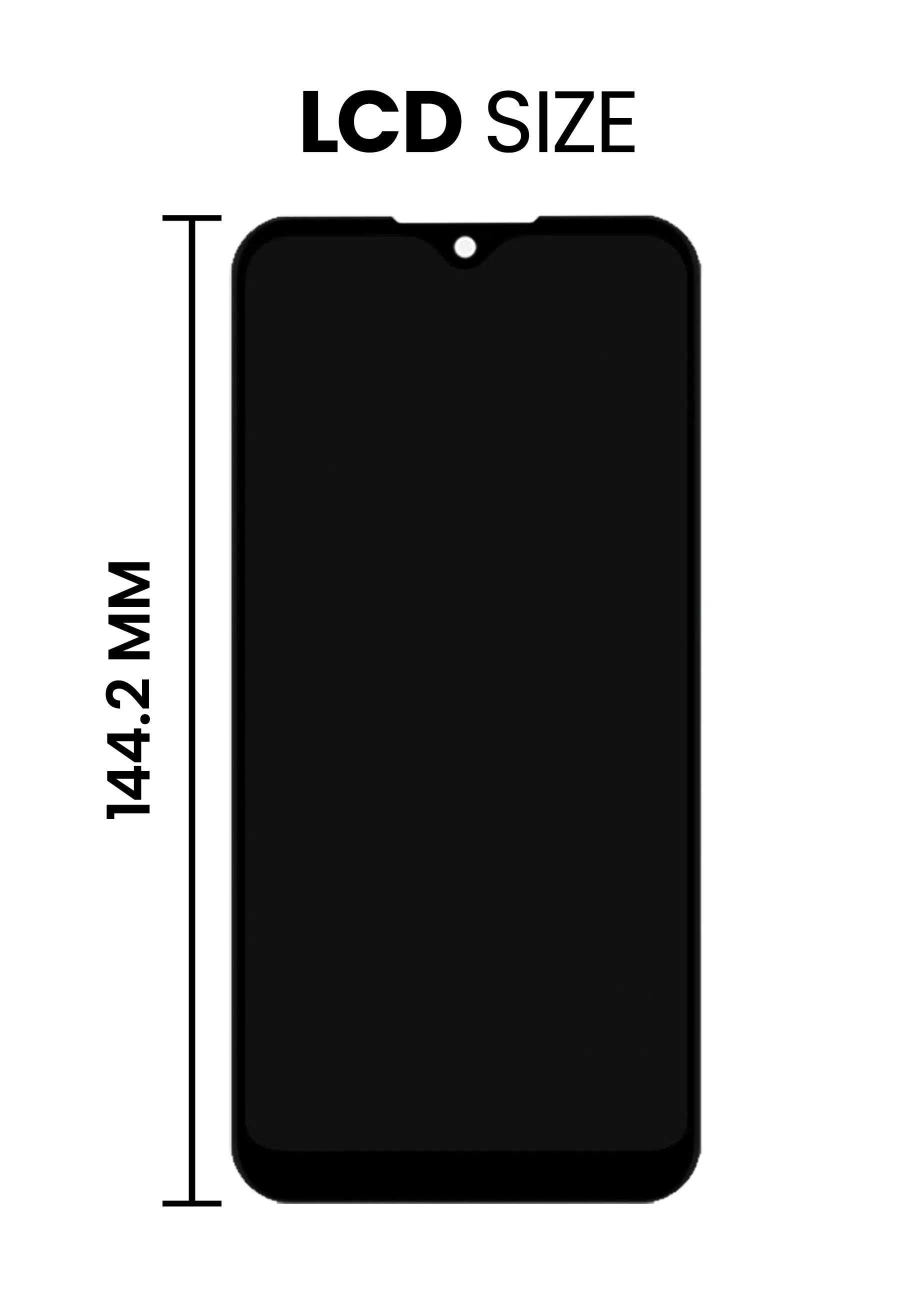 Samsung Galaxy A01 (A015A / A015F) Uyumlu Çerçeveli LCD Ekranı(Mikro USB Çerçeve / Dar ... 