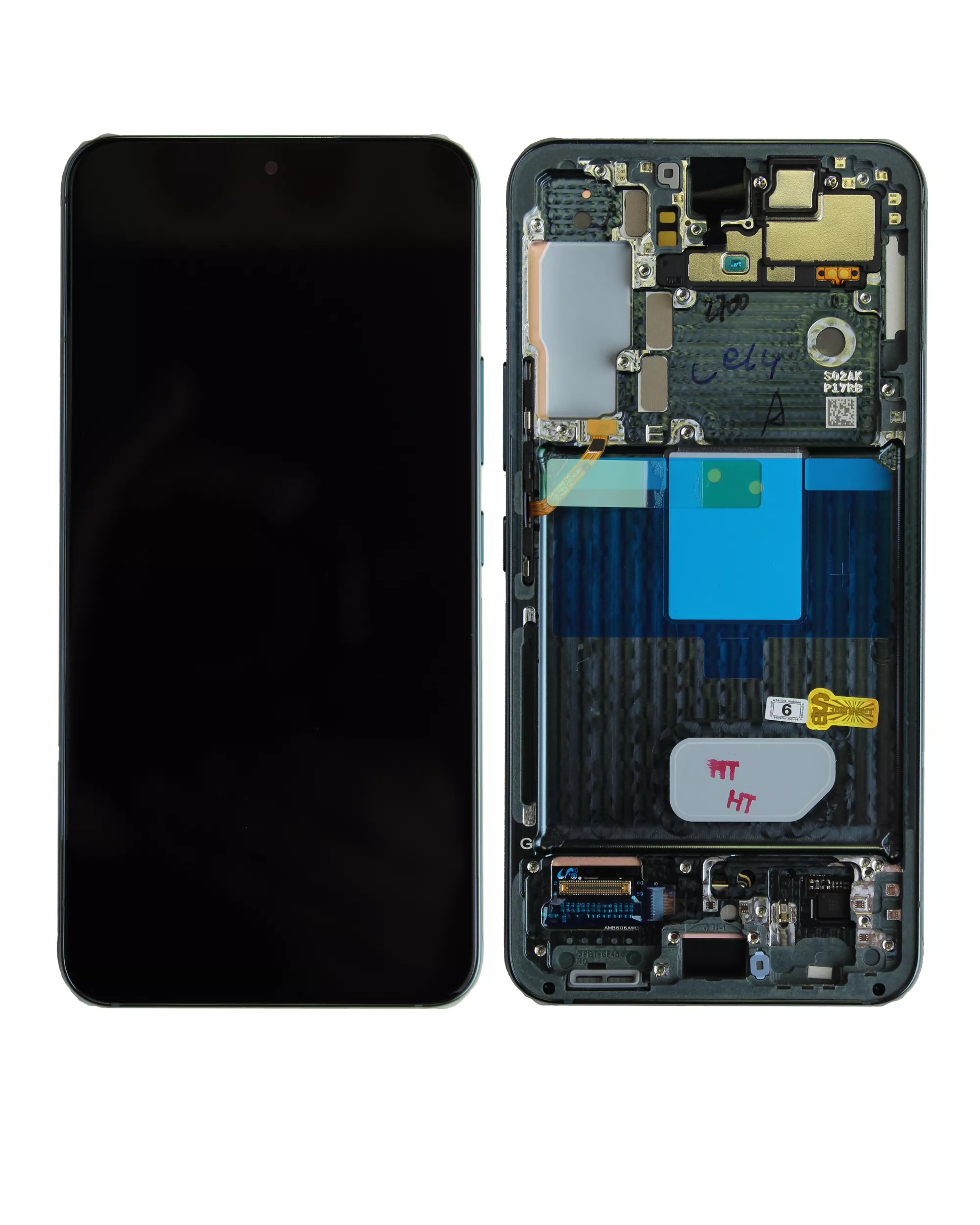 Samsung Galaxy S22 5G (Servis Paketi) (Yeşil) İle Uyumlu Çerçeveli OLED Montajı 