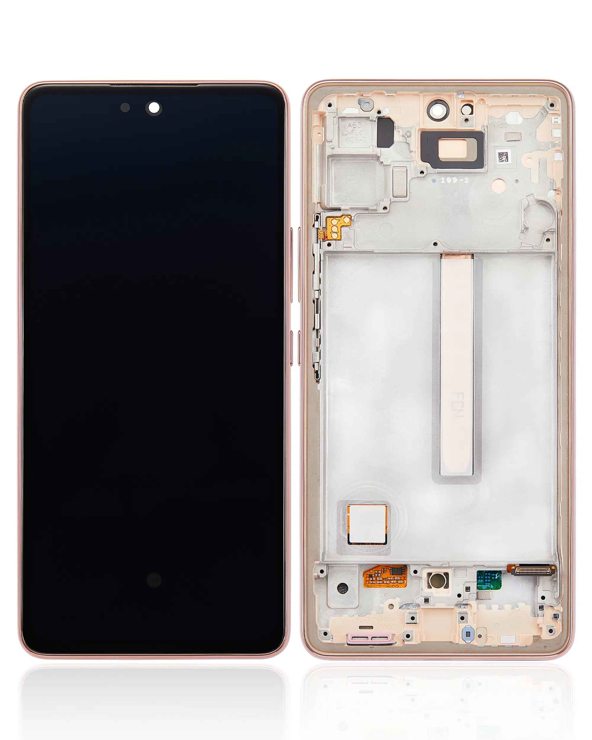 Samsung Galaxy A53 5G İle Uyumlu Çerçeveli Ekran Dokunmatik (Şeftali) (Orjinal) ( A536 / 2022)