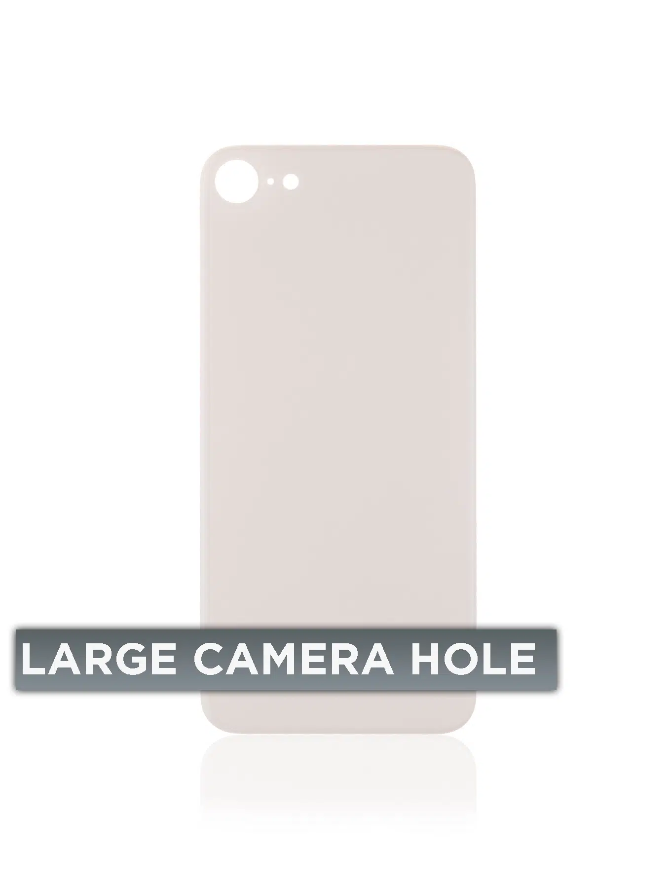 İphone SE 2020 İle Uyumlu Arka Cam Gold (Logolu / Büyük Kamera Deliği)