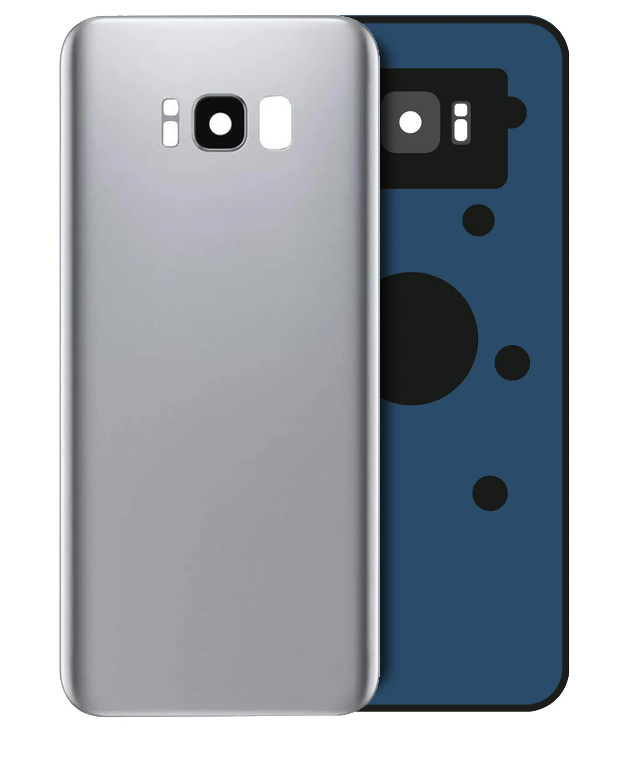 Samsung Galaxy S8 İle Uyumlu Kamera Lensli Arka Kapak Camı (Servis Paketi) (Arktik Gümüş) 