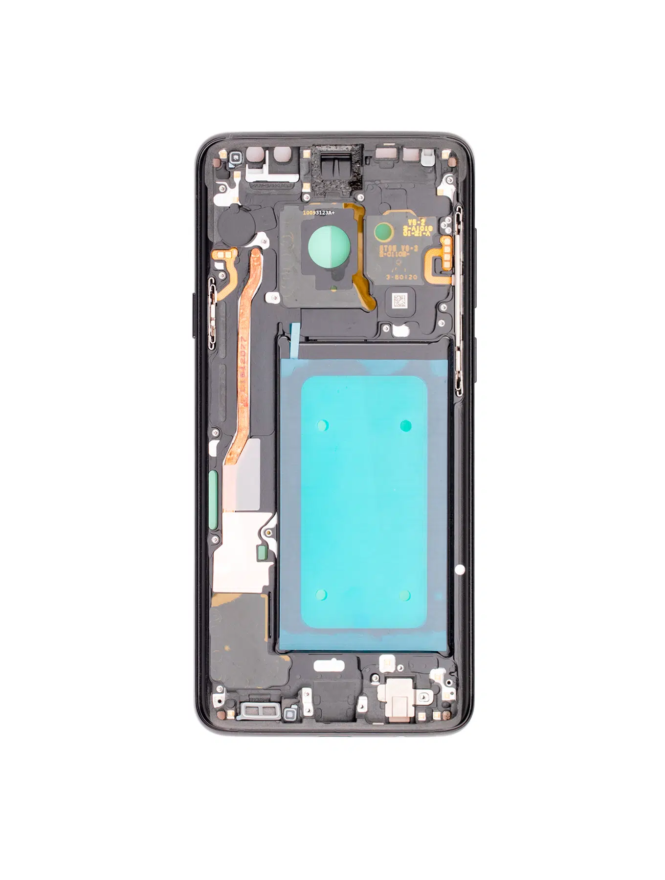 Samsung Galaxy S9 Plus ile Uyumlu Orta Çerçeve Muhafaza (Küçük Parçalarla) (Gece ​​Yarısı Siyah Çerçeve) 