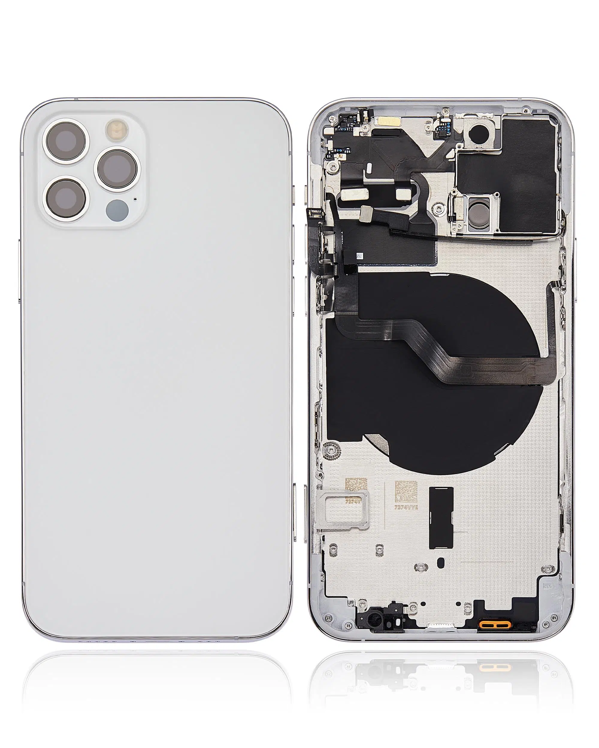 İphone 12 Pro İle Uyumlu Kasa Kapak Set Beyaz İçi Boş (Logolu) 1/1 Kasa