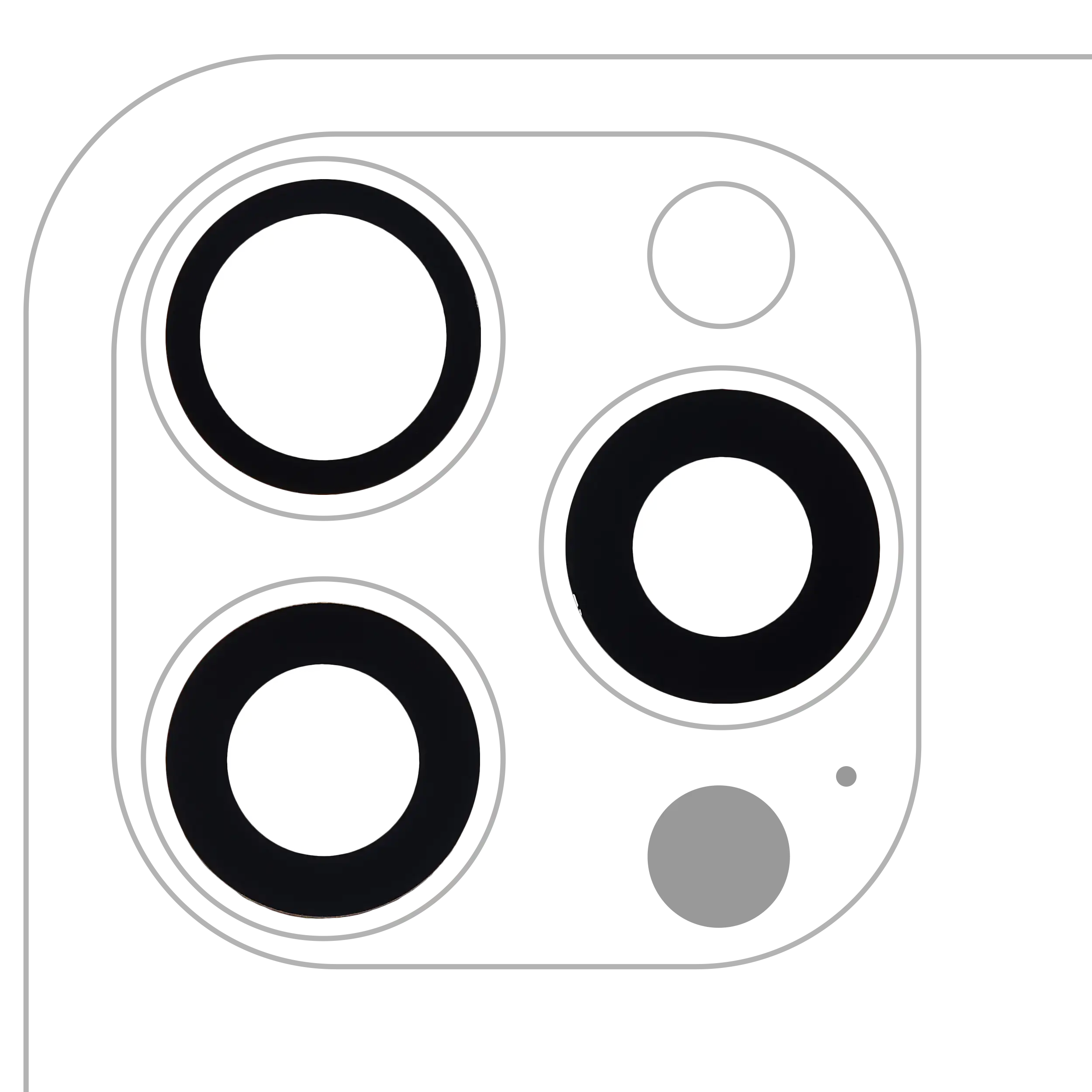 İphone 15 Pro Max İle Uyumlu Arka Kamera (Orijinal) Lensi (Yalnızca Cam) Yapışkanlı (3 Parça Set)