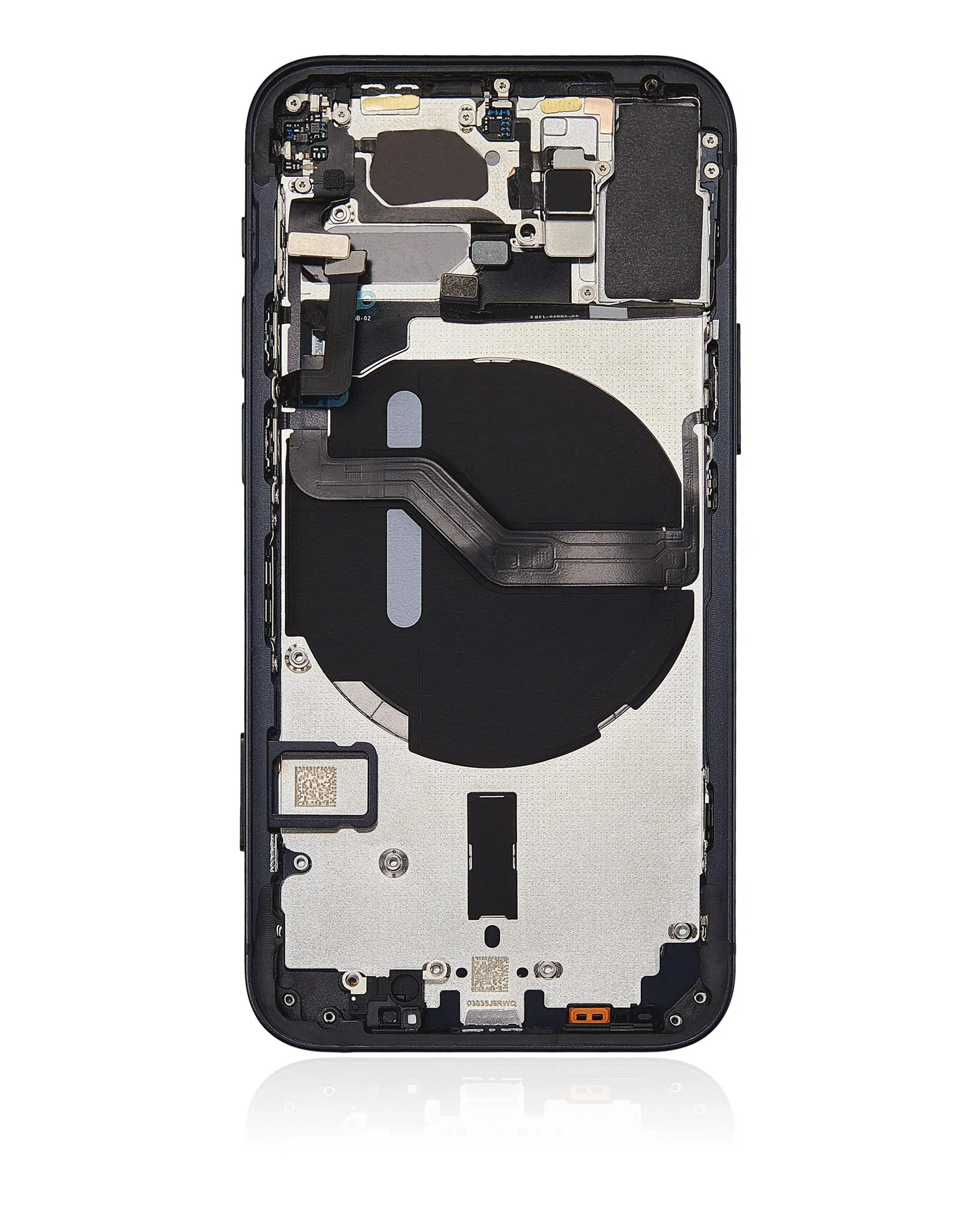 İphone 12 Mini İle Uyumlu Kasa Kapak Set Siyah İçi Boş (Logolu) 1/1 Kasa