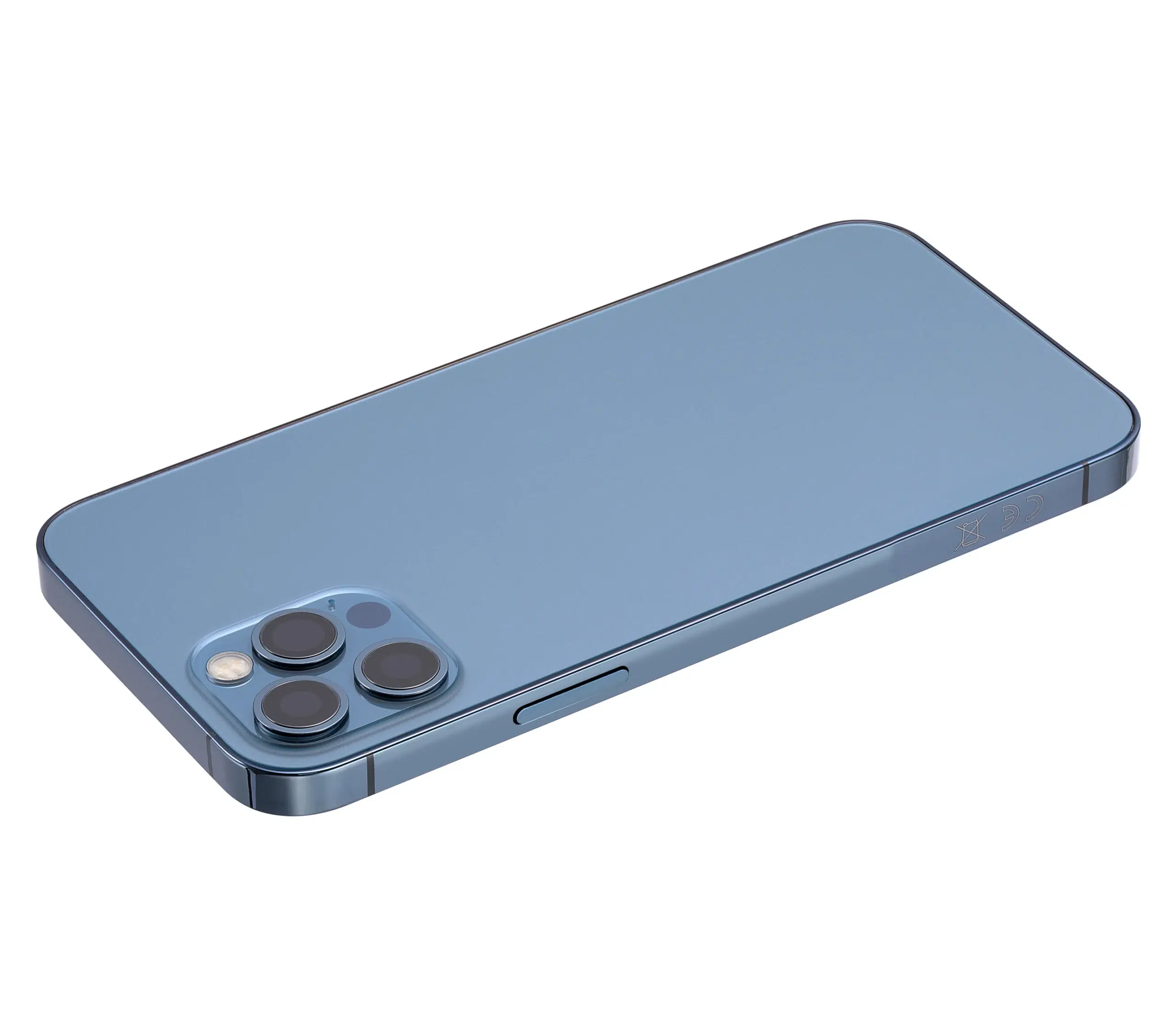 İphone 12 Pro İle Uyumlu Kasa Kapak Set Mavi İçi Boş (Logolu) 1/1 Kasa