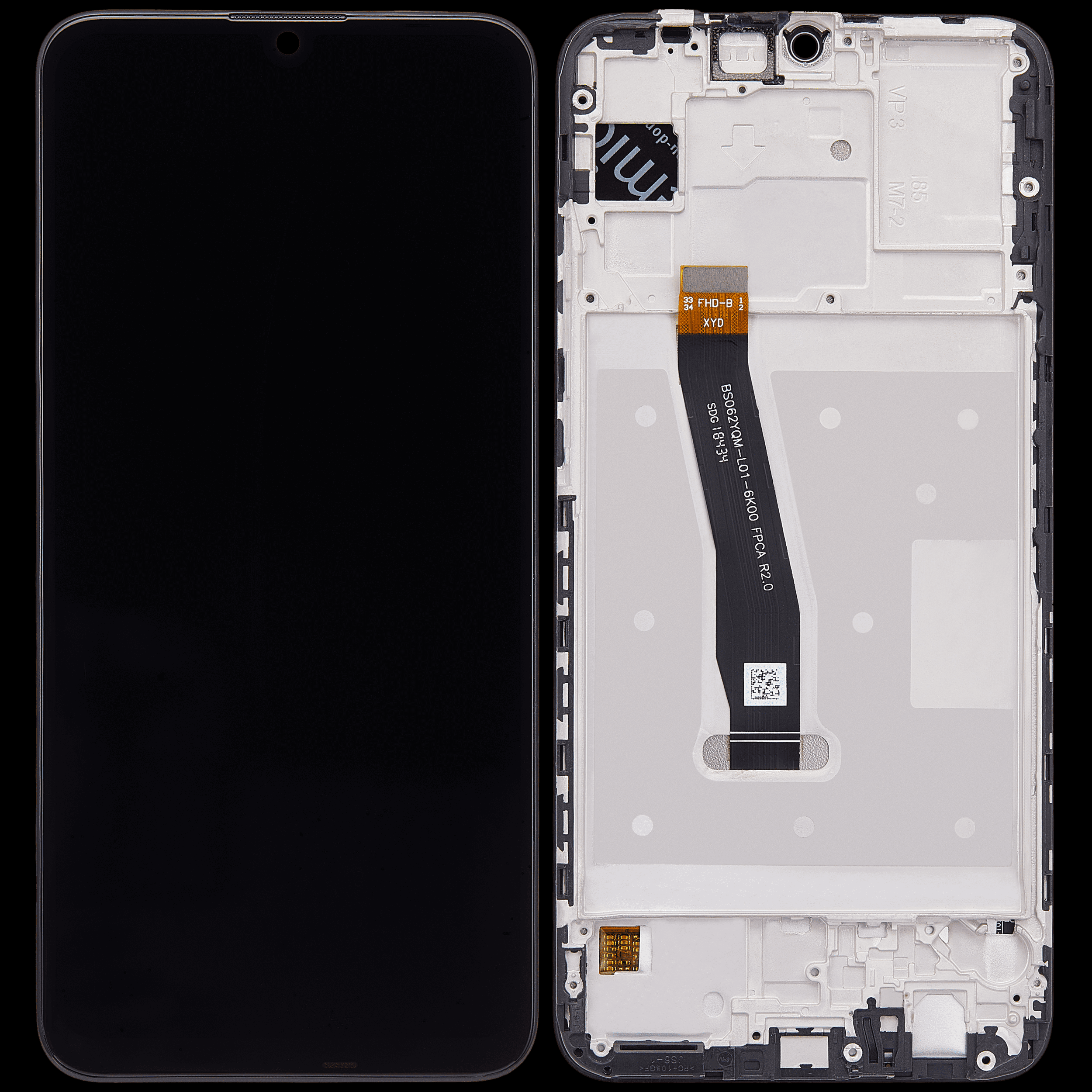 Huawei P Smart 2019 ile Uyumlu Çerçeveli Ekran Dokunmatik (A Kalite)