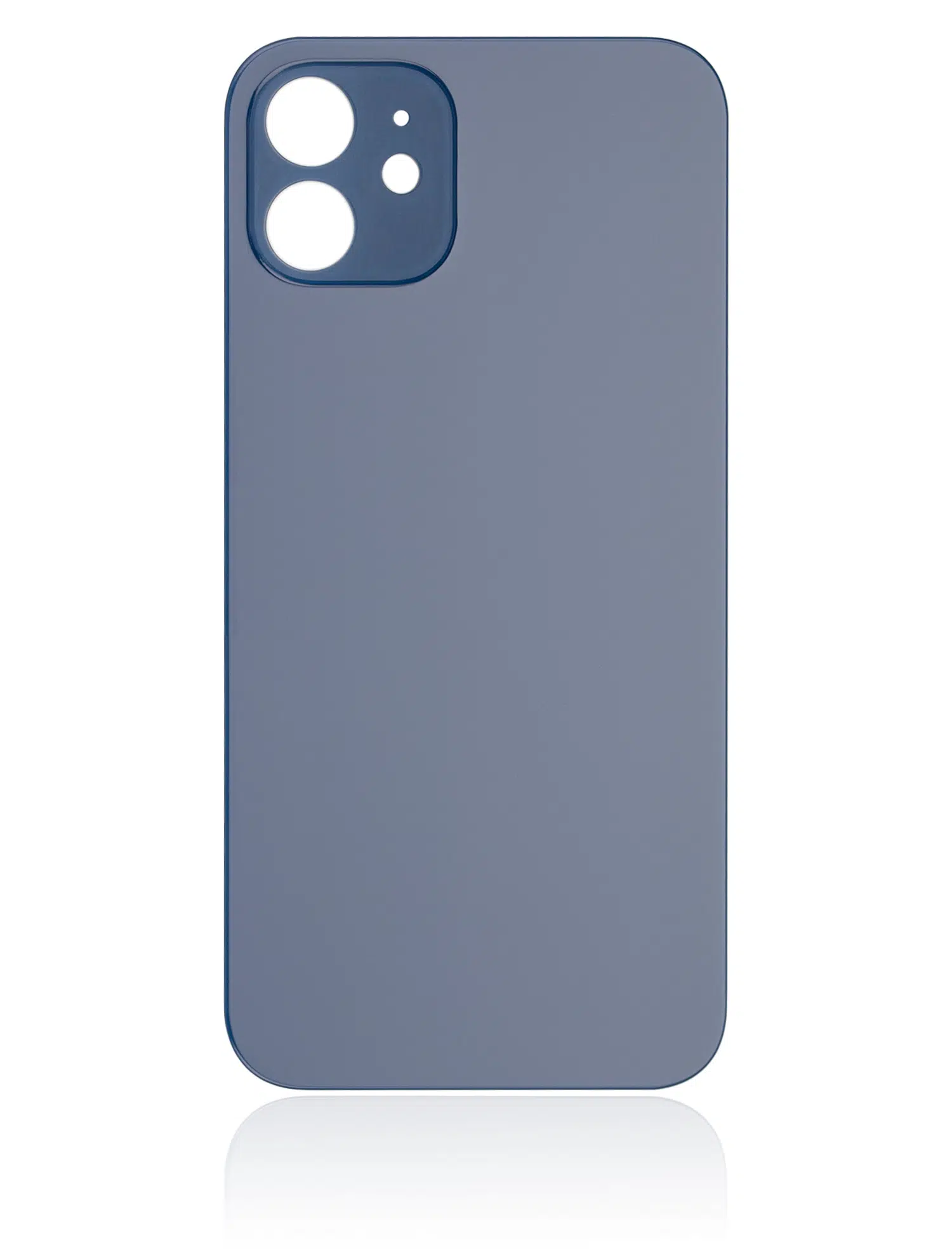 İphone 12 İle Uyumlu Arka Cam Mavi (Logolu / Büyük Kamera Deliği)