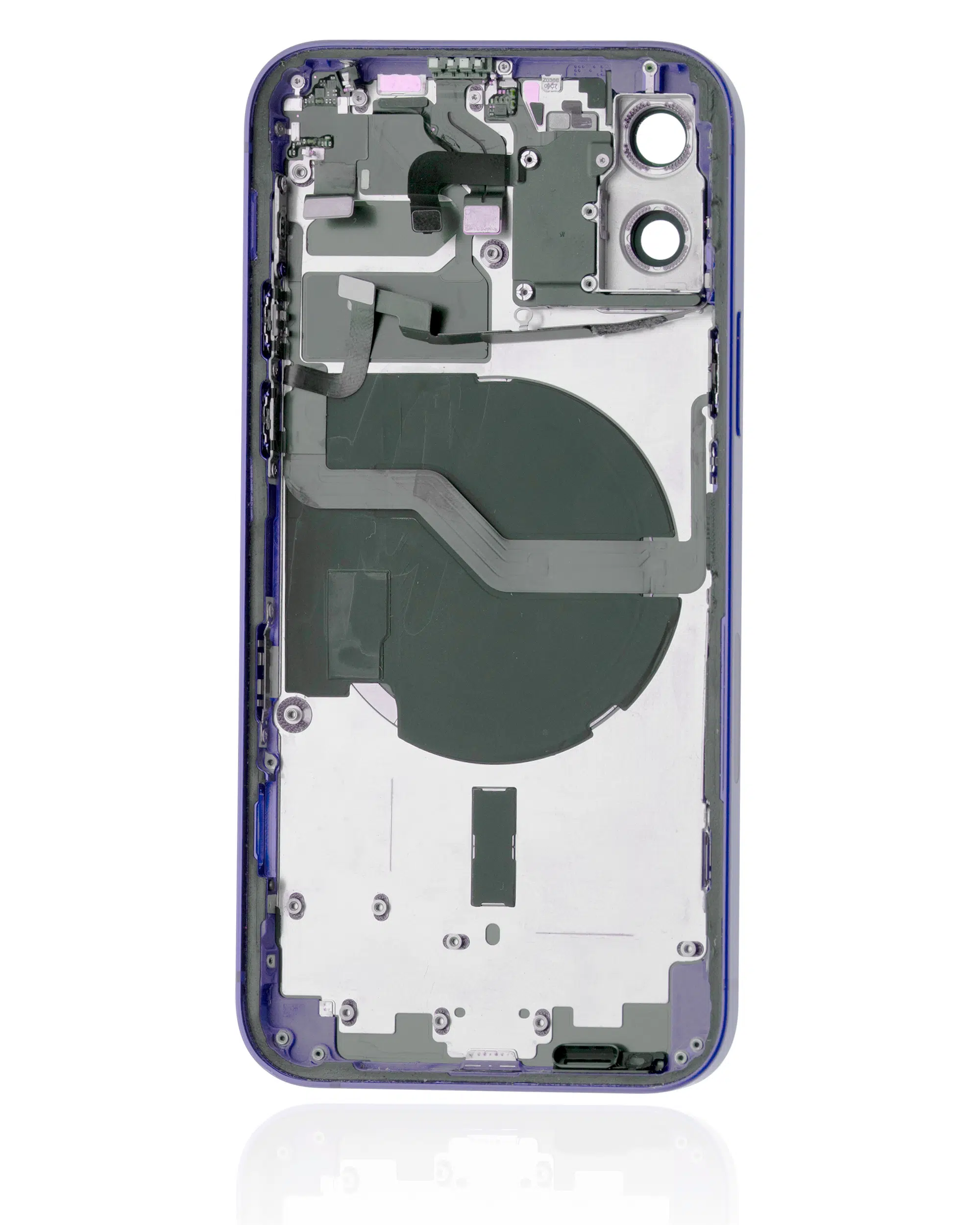 İphone 12 İle Uyumlu Kasa Kapak Set Mor İçi Boş (Logolu) 1/1 Kasa
