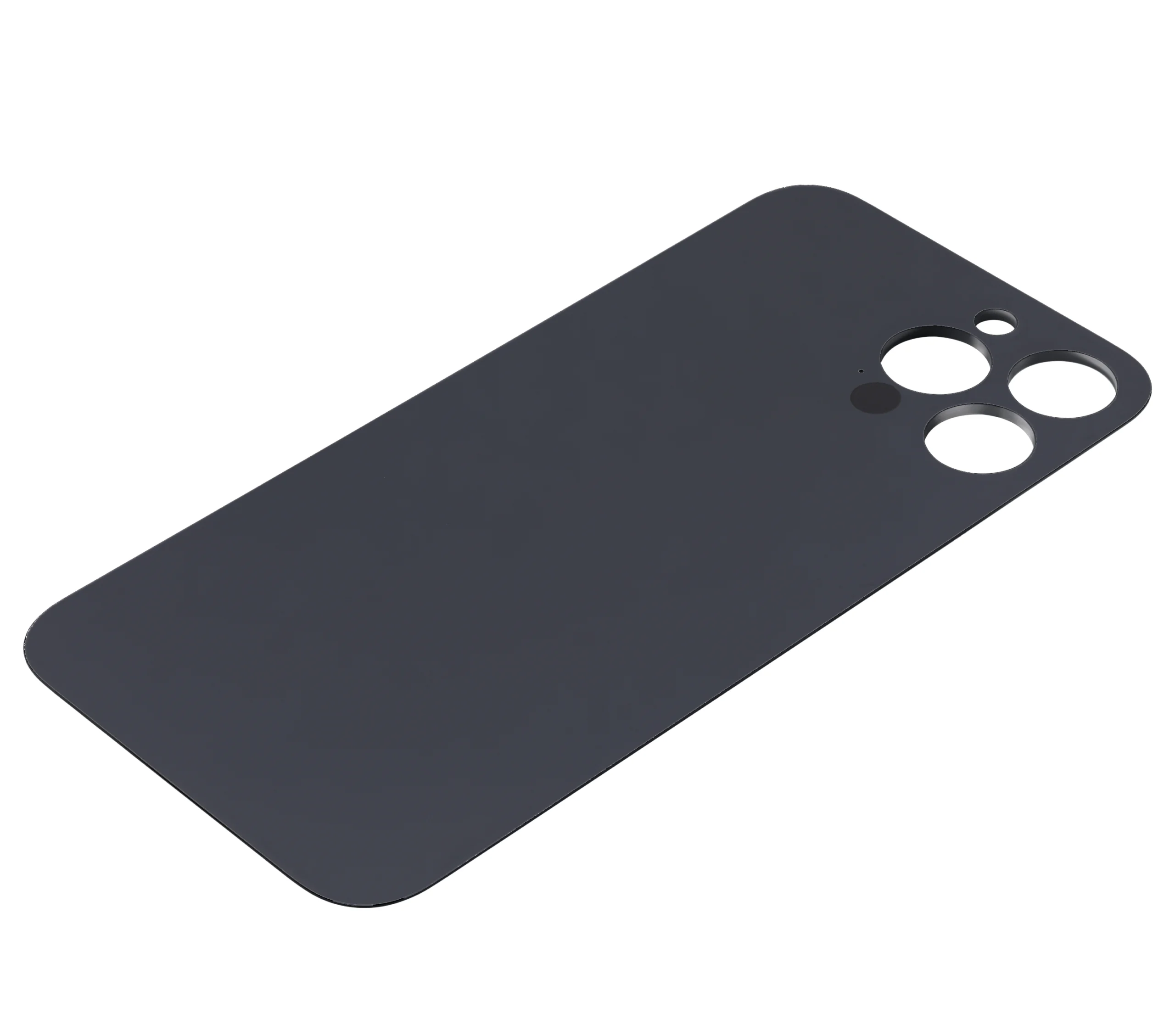 İphone 13 Pro İle Uyumlu Arka Cam Siyah (Logolu / Büyük Kamera Deliği)
