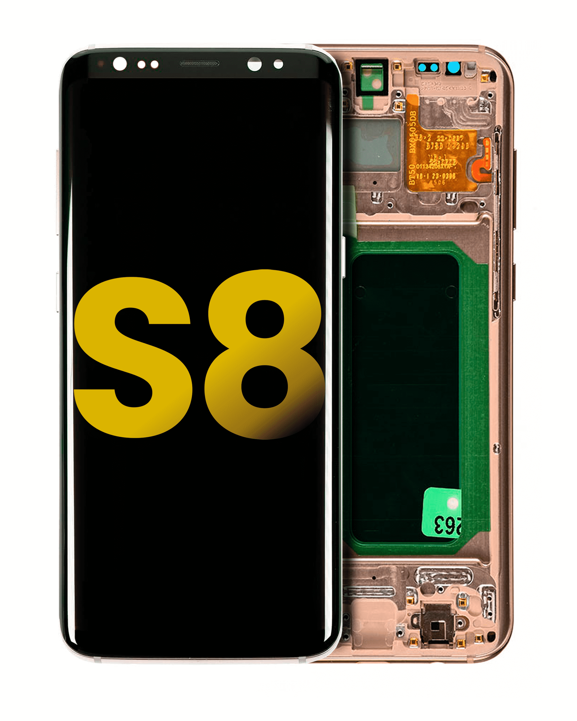 Samsung Galaxy S8 İle Uyumlu Ekran Dokunmatik Çerçeveli (Akçaağaç Altın) (Oled)