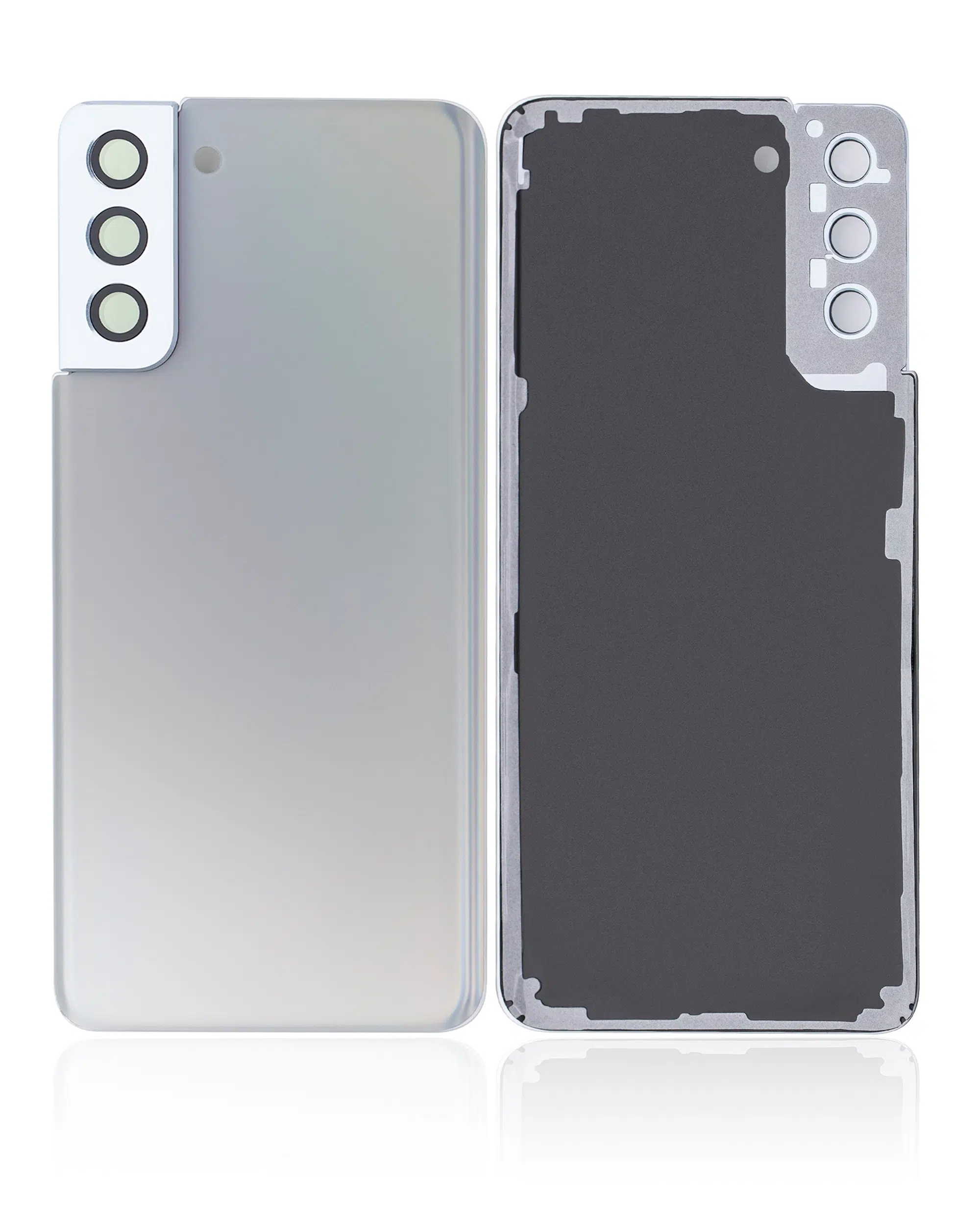 Samsung Galaxy S21 Plus İle Uyumlu Kamera Lensli Arka Kapak Camı (Servis Paketi) (Phantom Sil... 