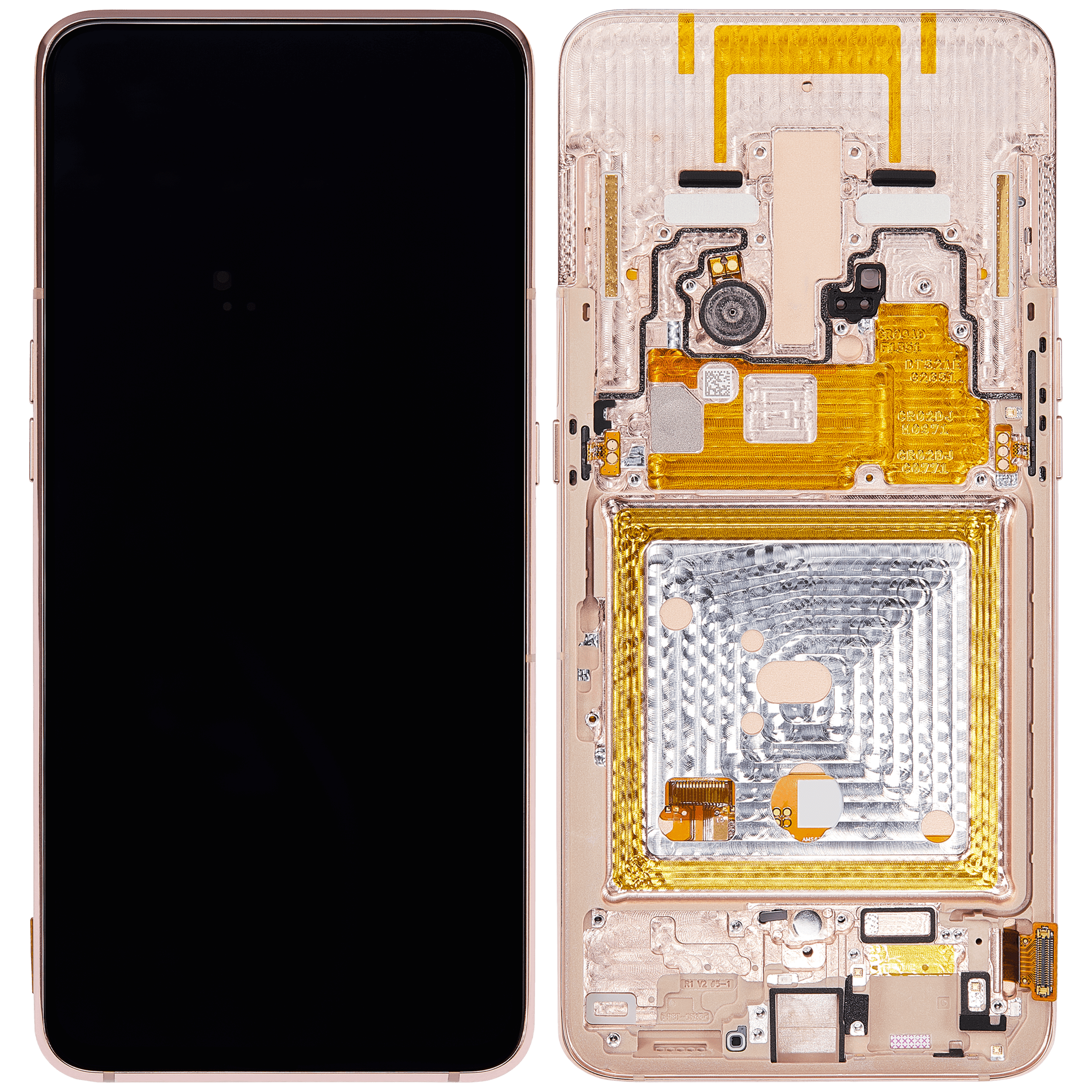 Samsung Galaxy A80 İle Uyumlu Çerçeveli Ekran Dokunmatik (A805 / 2019) (Angel Gold)