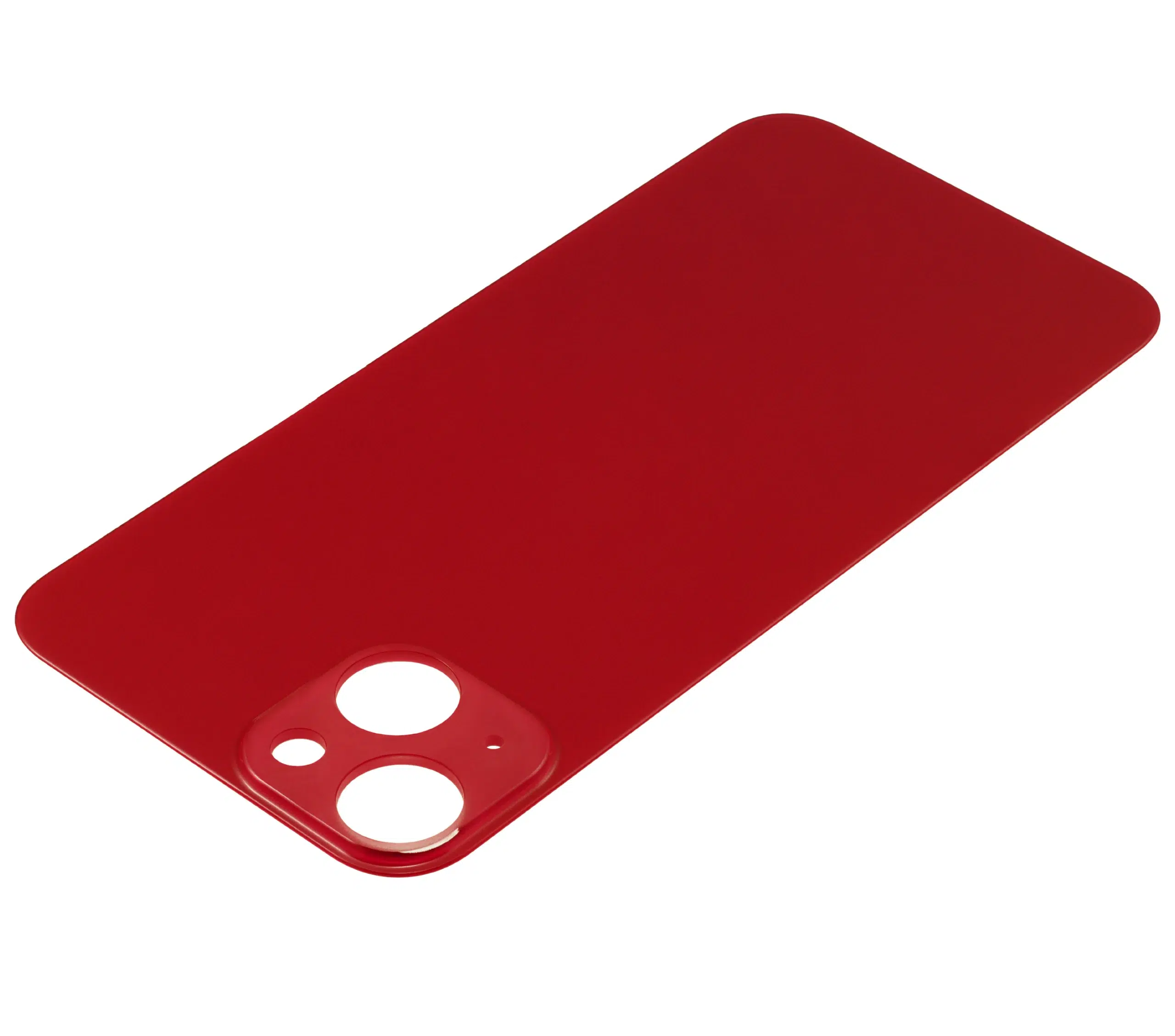 İphone 13 İle Uyumlu Arka Cam Kırmızı (Logolu / Büyük Kamera Deliği)