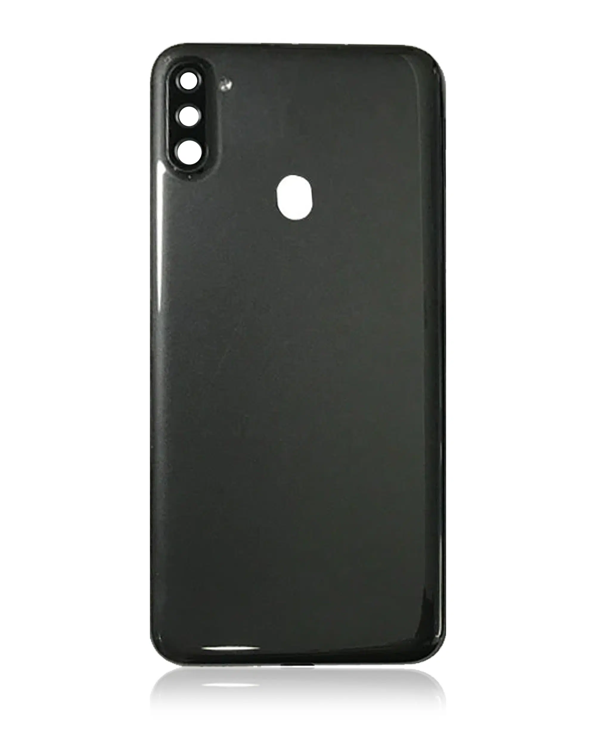 Arka Kapak Camı Kamera Lensli Uyumlu Samsung Galaxy A11 (A115 / 2020) (Siyah) (Servis Paketi)