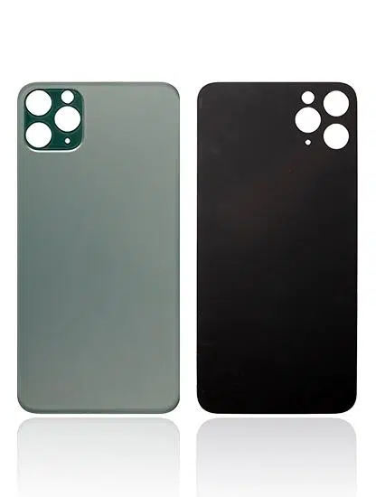 İphone 11 Pro İle Uyumlu Arka Cam Gece Yeşili (Logolu / Büyük Kamera Deliği)