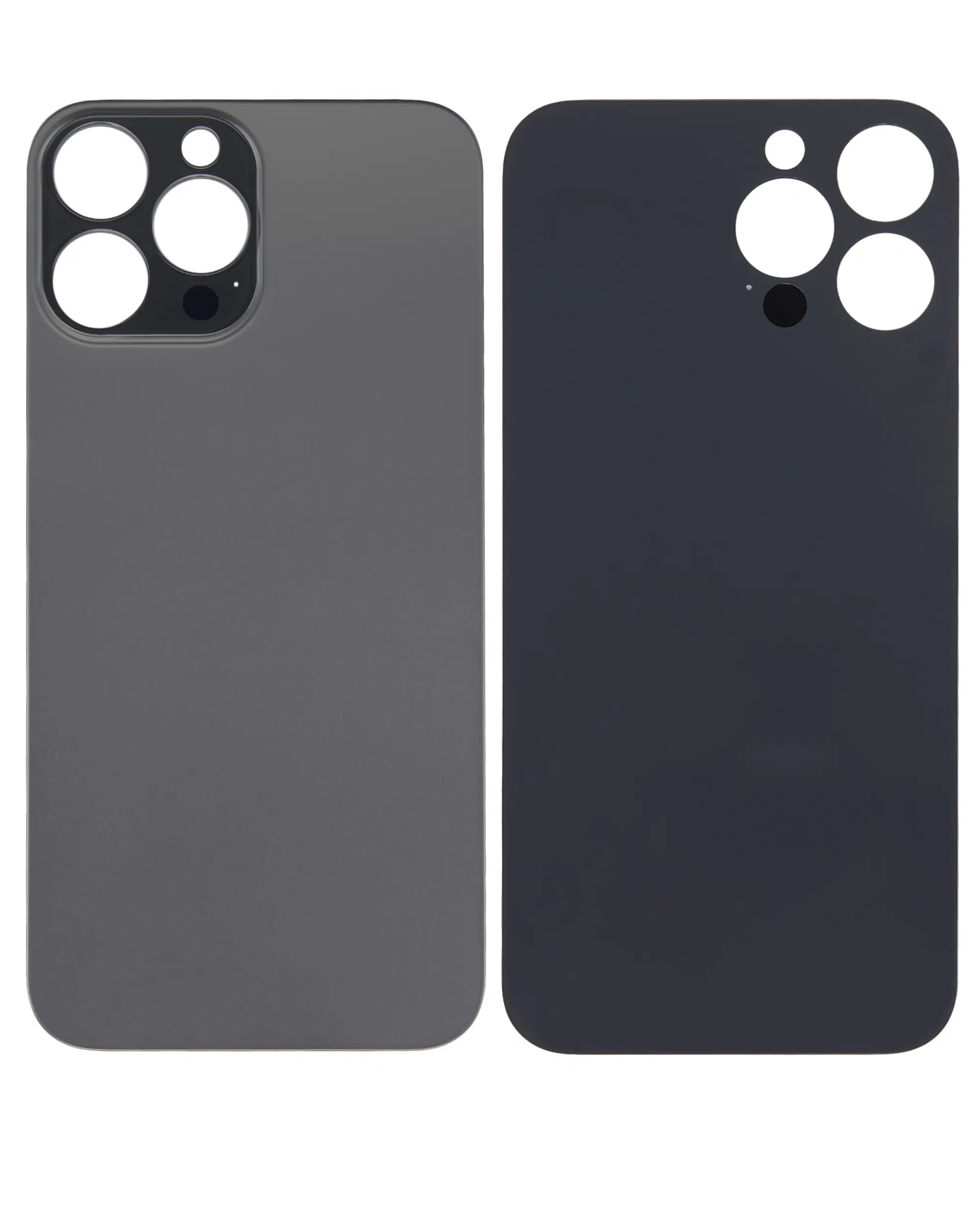 İphone 13 Pro İle Uyumlu Arka Cam Siyah (Logolu / Büyük Kamera Deliği)