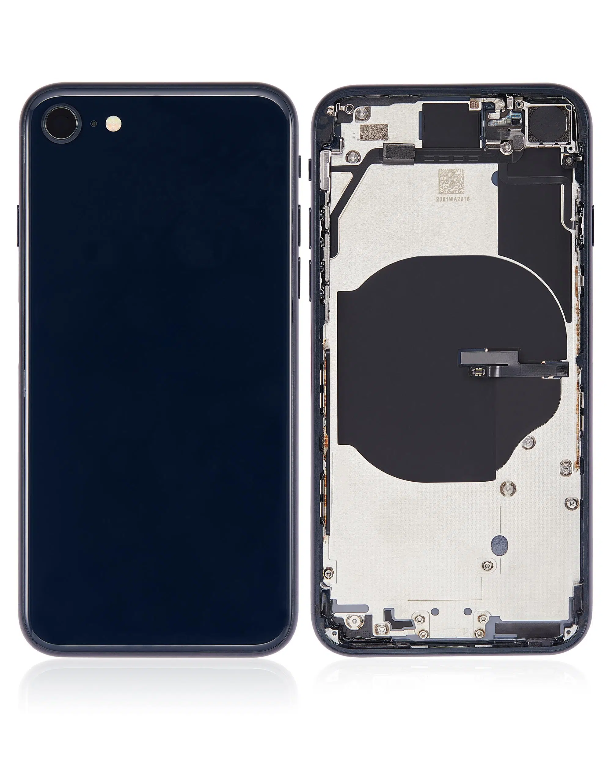 İphone SE 2022 İle Uyumlu Kasa Kapak Set Siyah İçi Boş (Logolu) 1/1 Kasa